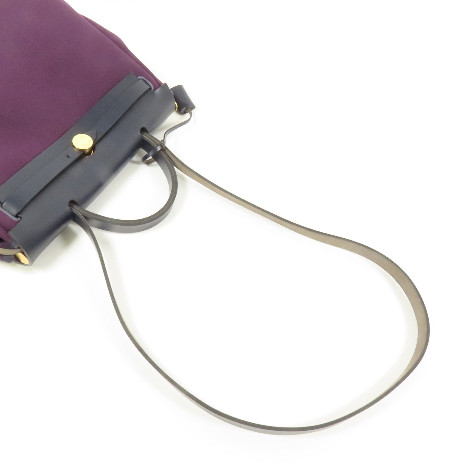 HERMES 帆布Herbag PM金扣手挽肩背兩用袋Cassis