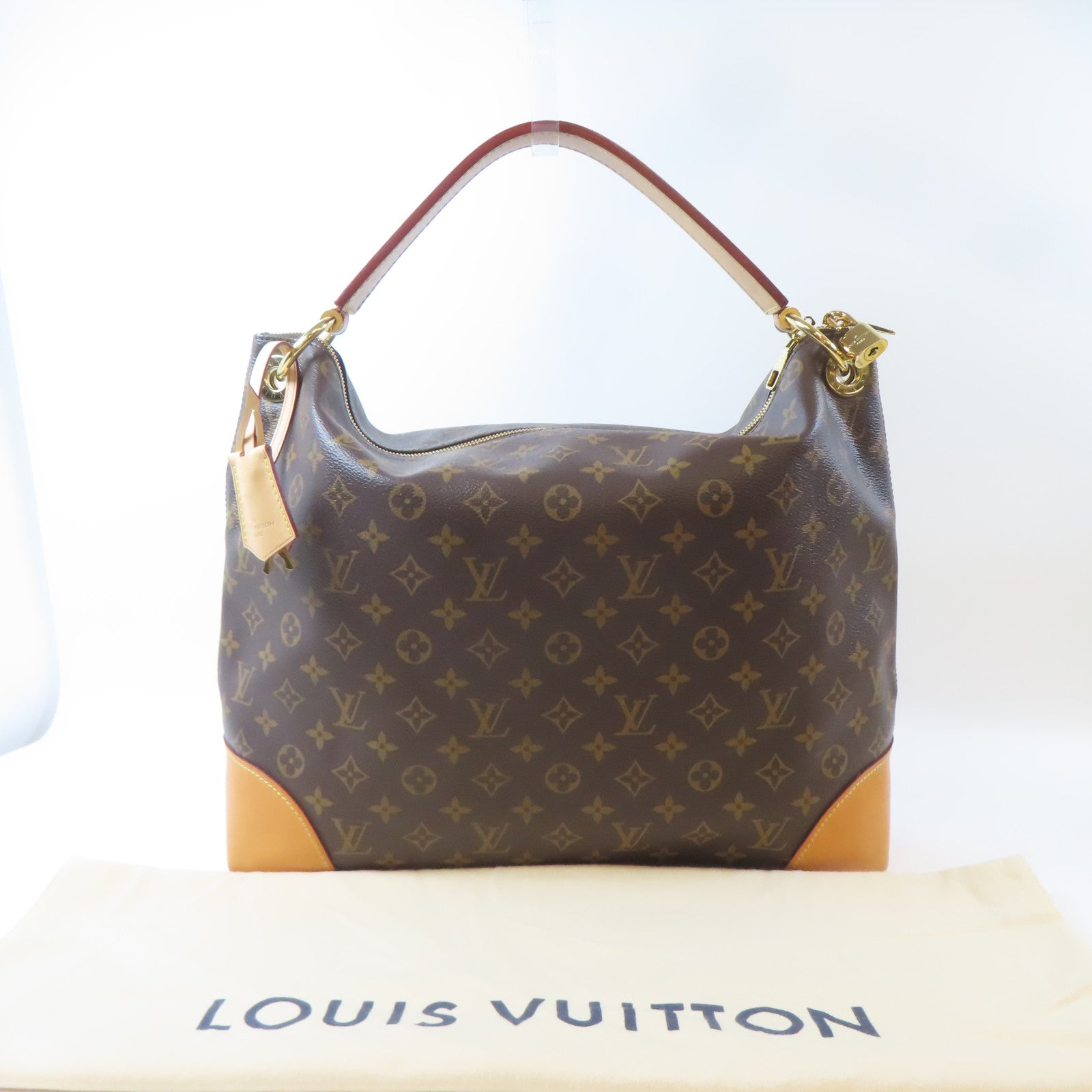 LOUIS VUITTON Monogram Berri MM金扣肩背袋啡色