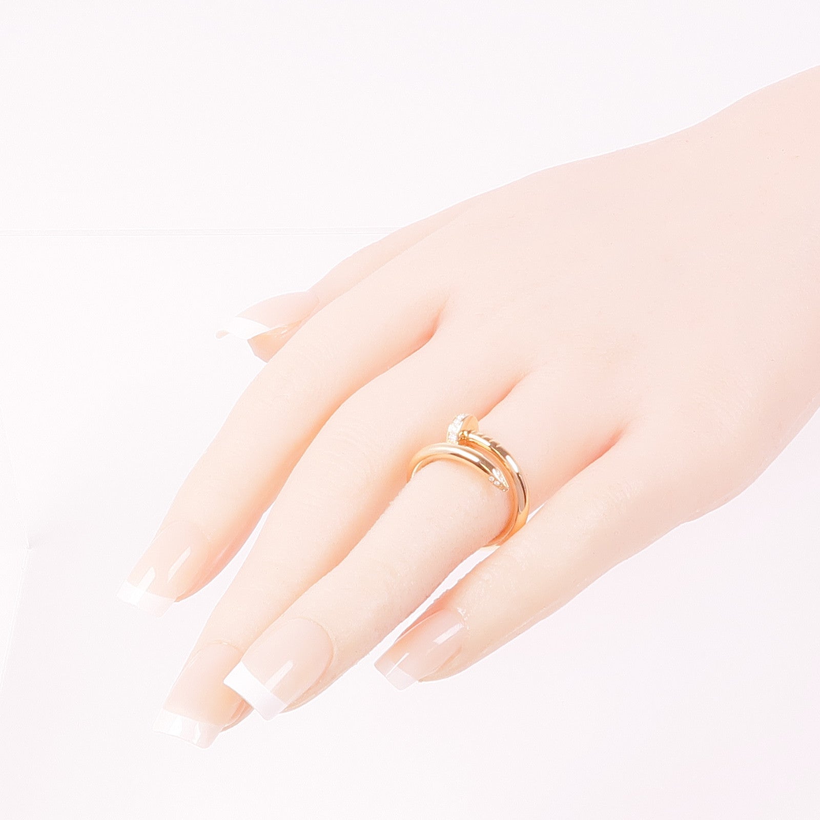 CARTIER 18K玫瑰金Juste un Clou鑽石戒指Cartier#52/US#6