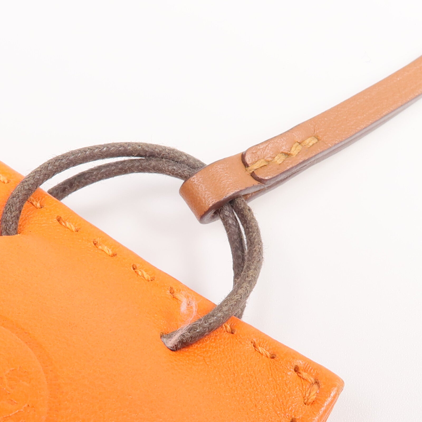 HERMES Milo/Swift皮革Sac Orange Bag Charm掛飾Orange H