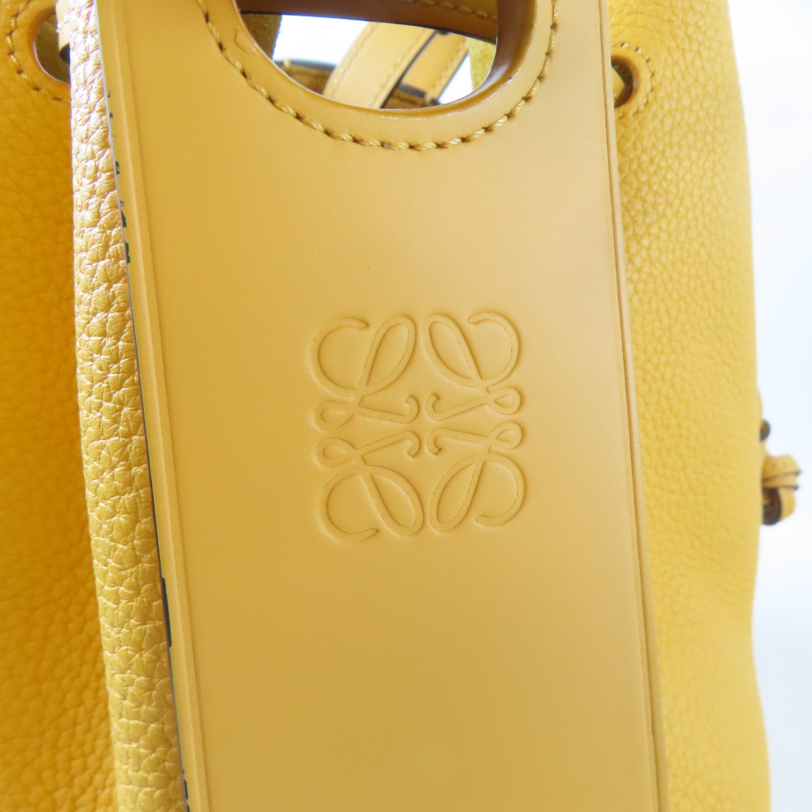 LOEWE 【清倉大減價】牛皮皮革Ballon Bag銀扣手挽肩背兩用袋橙色