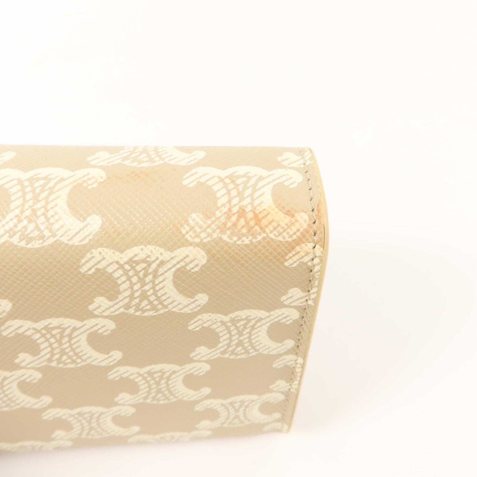 CELINE 塗層帆布Triomphe Small Flap Wallet錢包