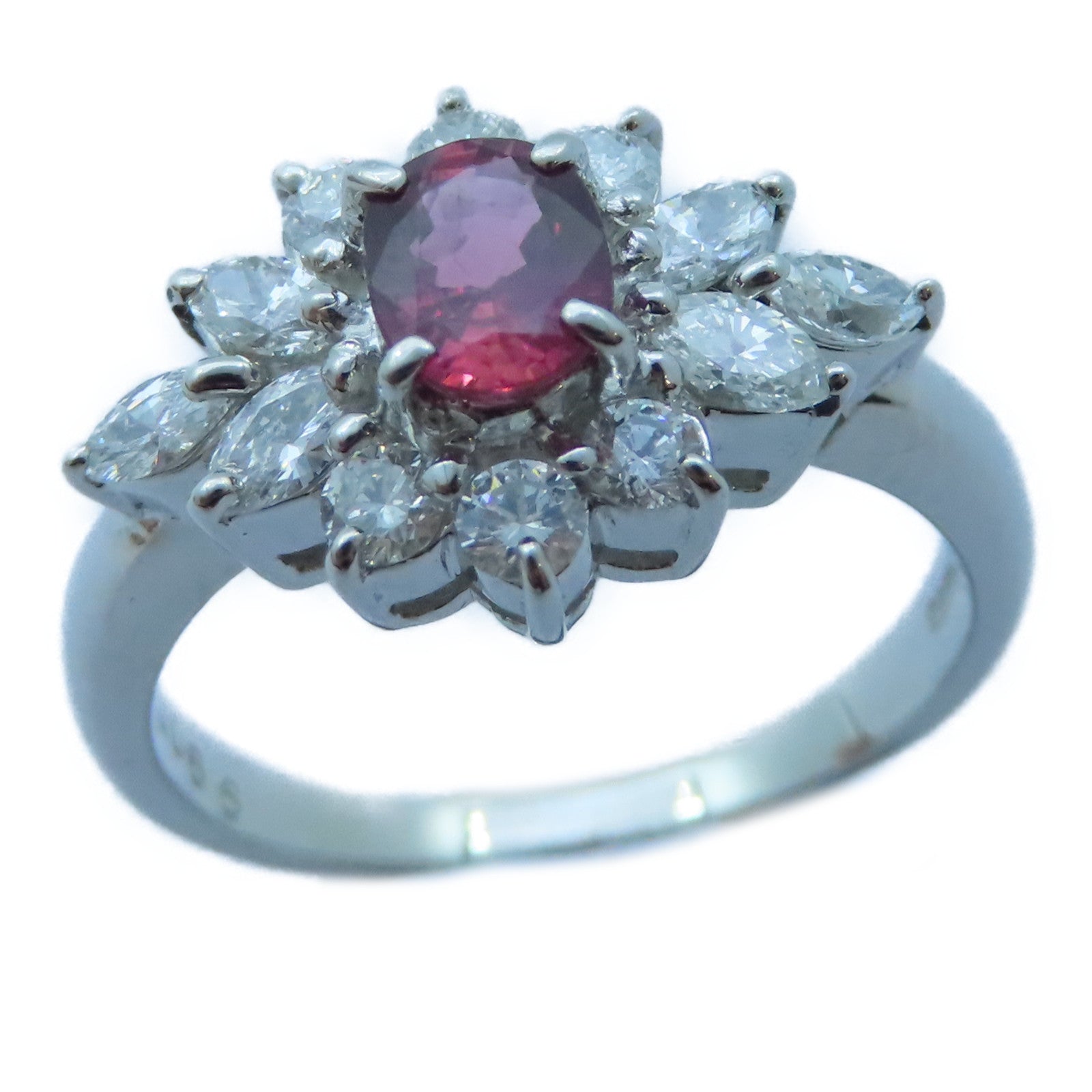 JEWELRY 【激減優惠】PT850白金Sapphire/Diamond Ring寶石/鑽石戒指US#5.75