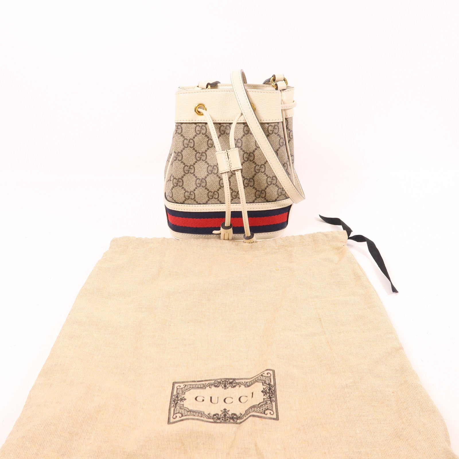 GUCCI 塗層帆布Ophidia GG Mini Bucket金扣手挽肩背兩用袋