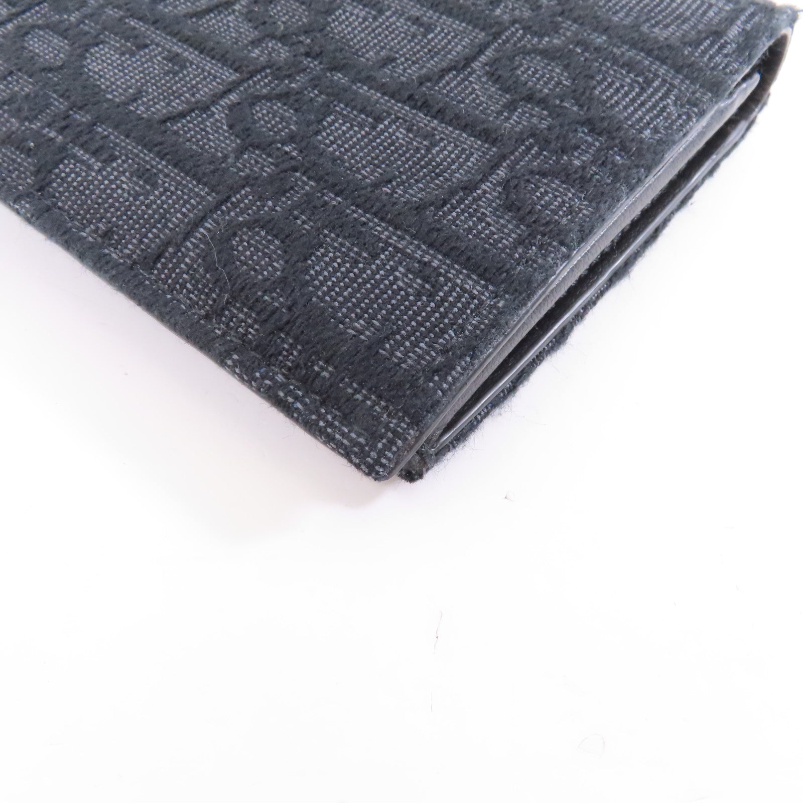Dior 帆布Oblique Long Wallet銀扣長錢包黑色