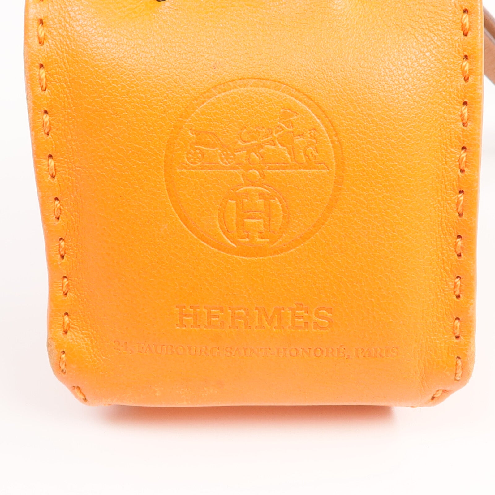 HERMES Milo/Swift皮革Sac Orange Bag Charm掛飾Orange H