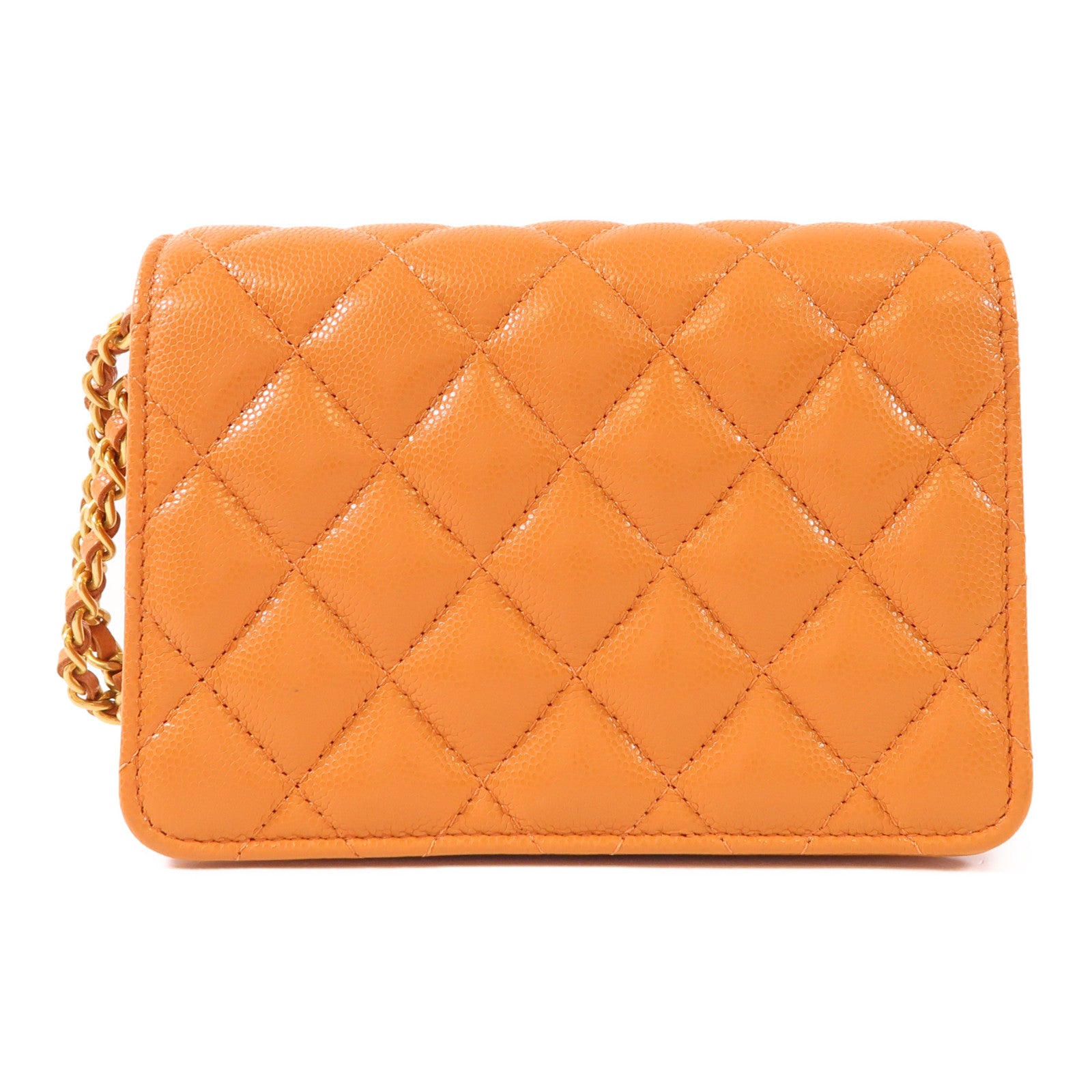 CHANEL 牛皮皮革Chain Shoulder Bag金扣鏈帶肩背袋