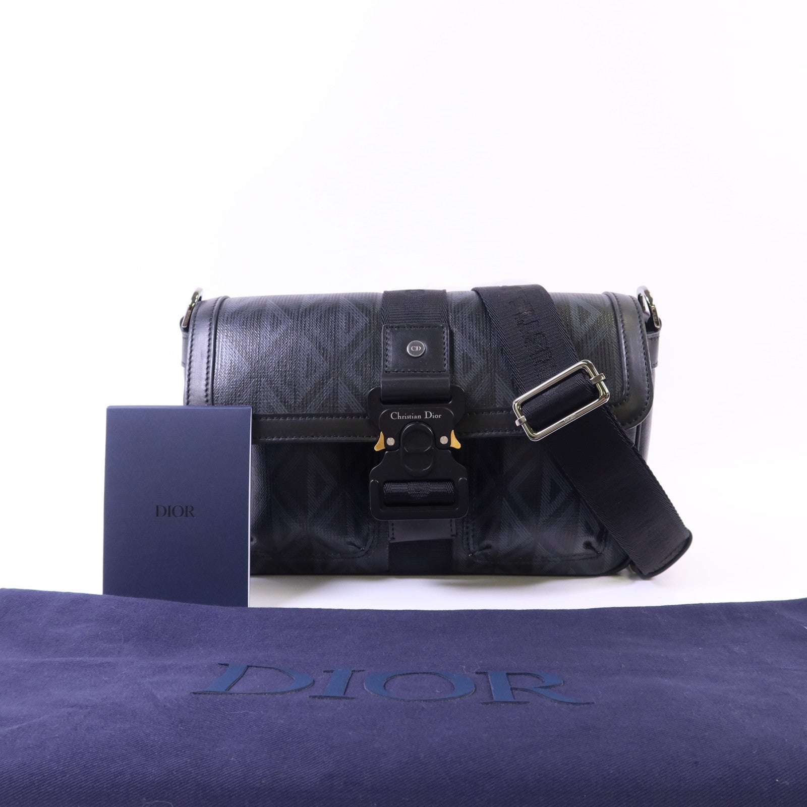 Dior 【激減優惠】塗層帆布Hit The Road銀扣肩背袋