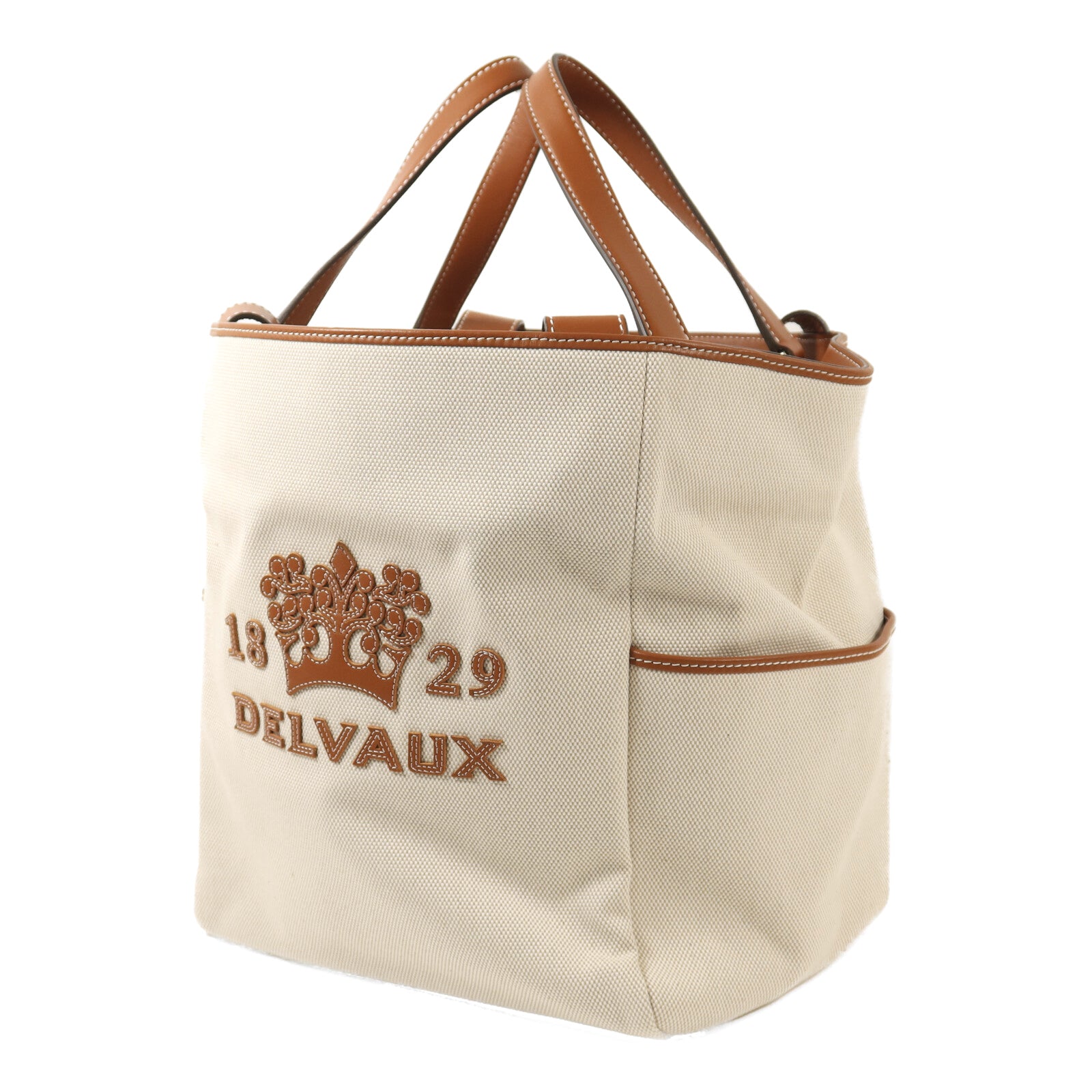 Delvaux 帆布Delvaux Tote金扣手挽肩背兩用袋