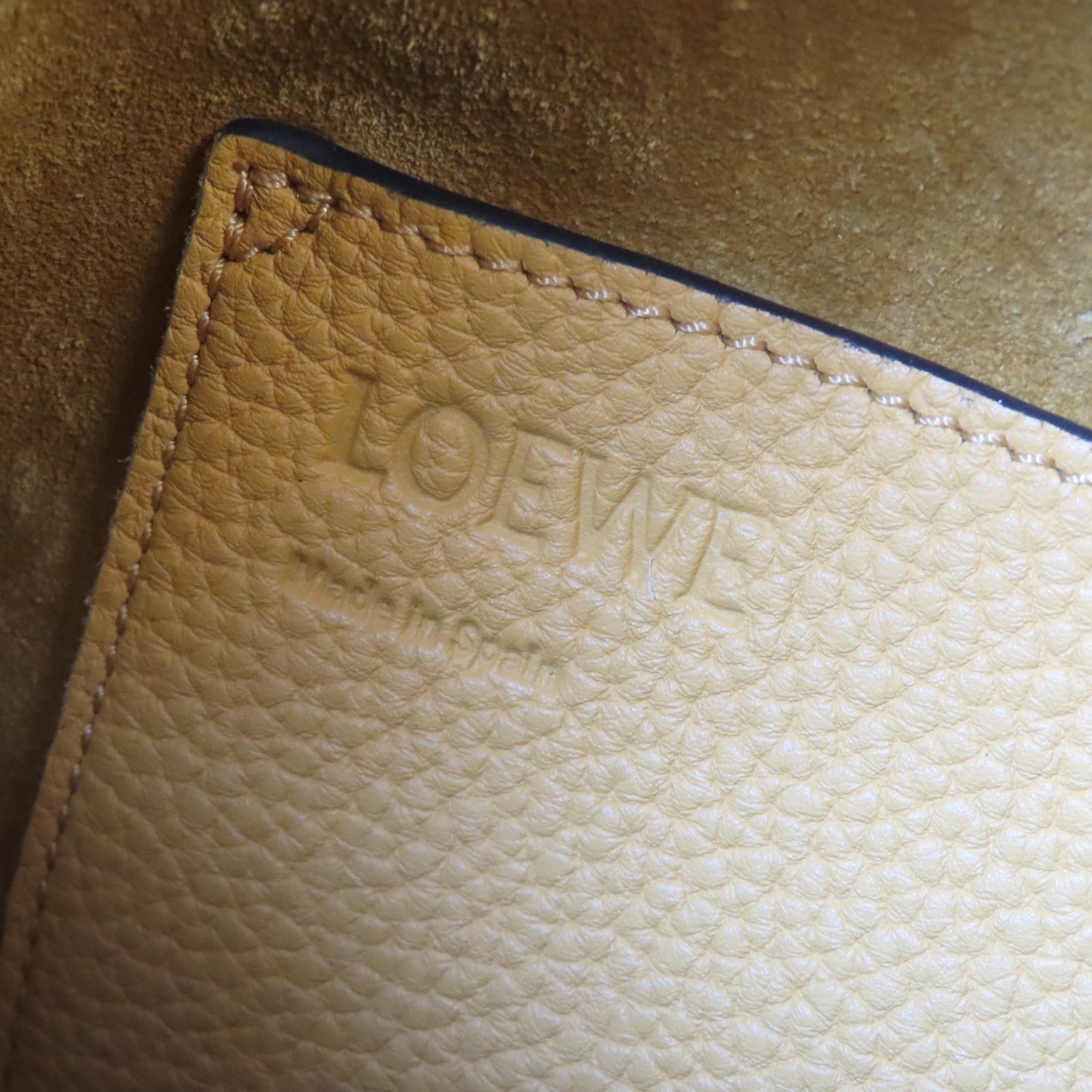 LOEWE 【清倉大減價】牛皮皮革Ballon Bag銀扣手挽肩背兩用袋橙色
