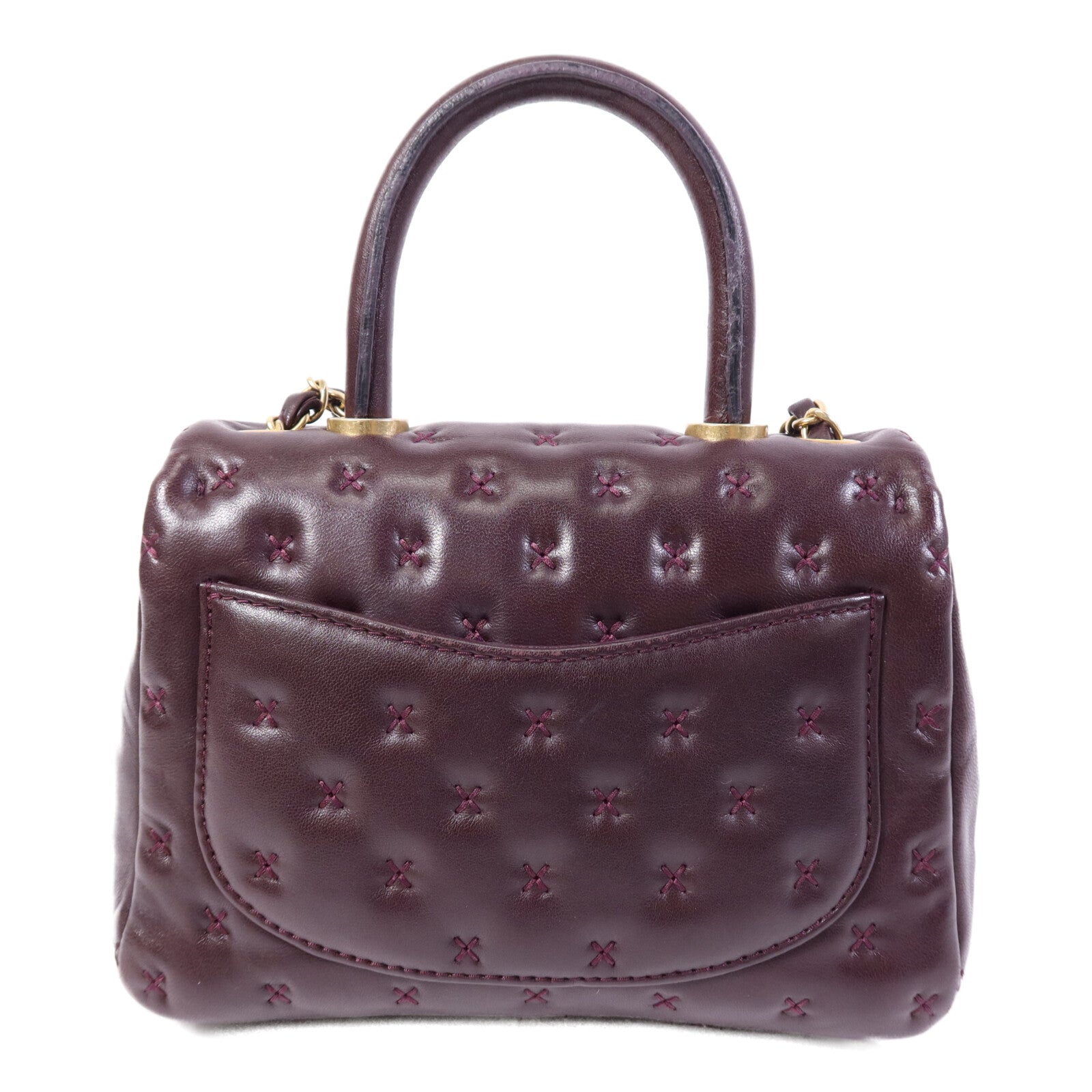 CHANEL 羊皮皮革CoCo Handle金扣鏈帶手挽肩背兩用袋