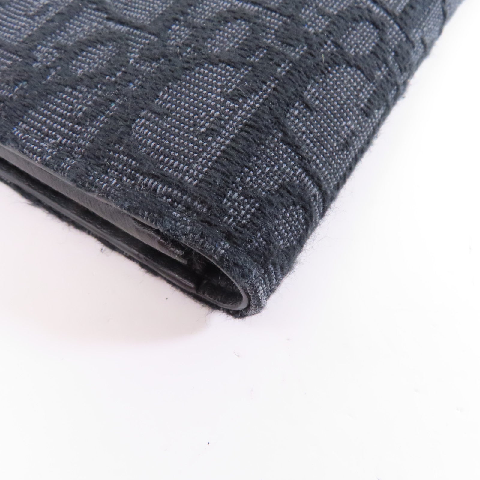 Dior 帆布Oblique Long Wallet銀扣長錢包黑色