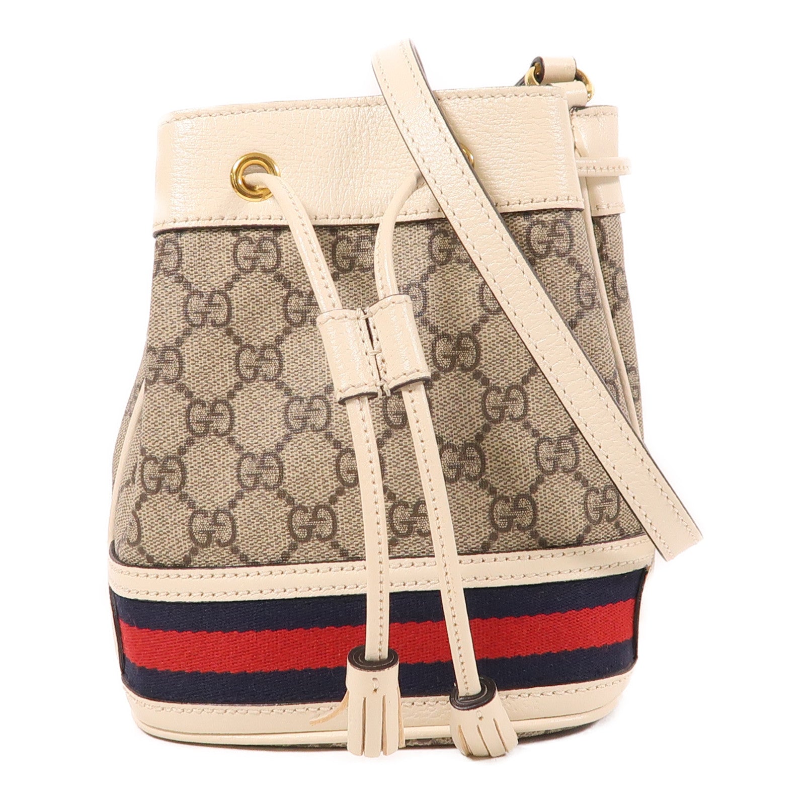 GUCCI 塗層帆布Ophidia GG Mini Bucket金扣手挽肩背兩用袋