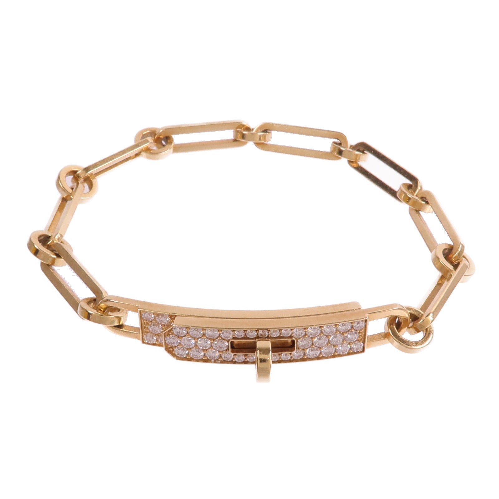 HERMES 18K玫瑰金Kelly Chaine Diamond Bracelet