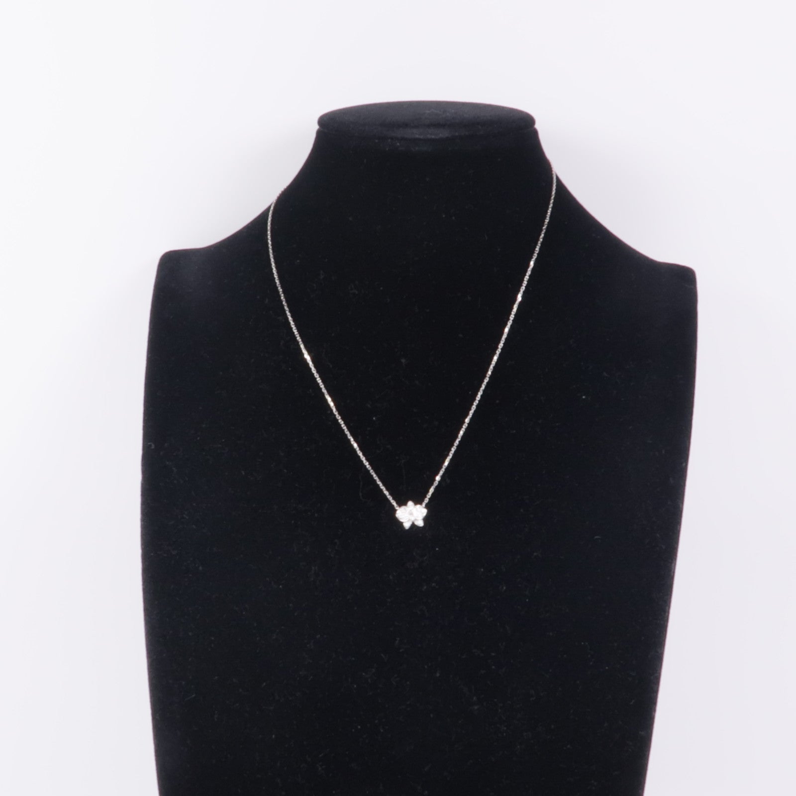 CARTIER 18K白金Caresse d'Orchidees Par Cartier Necklace鑽石項鍊