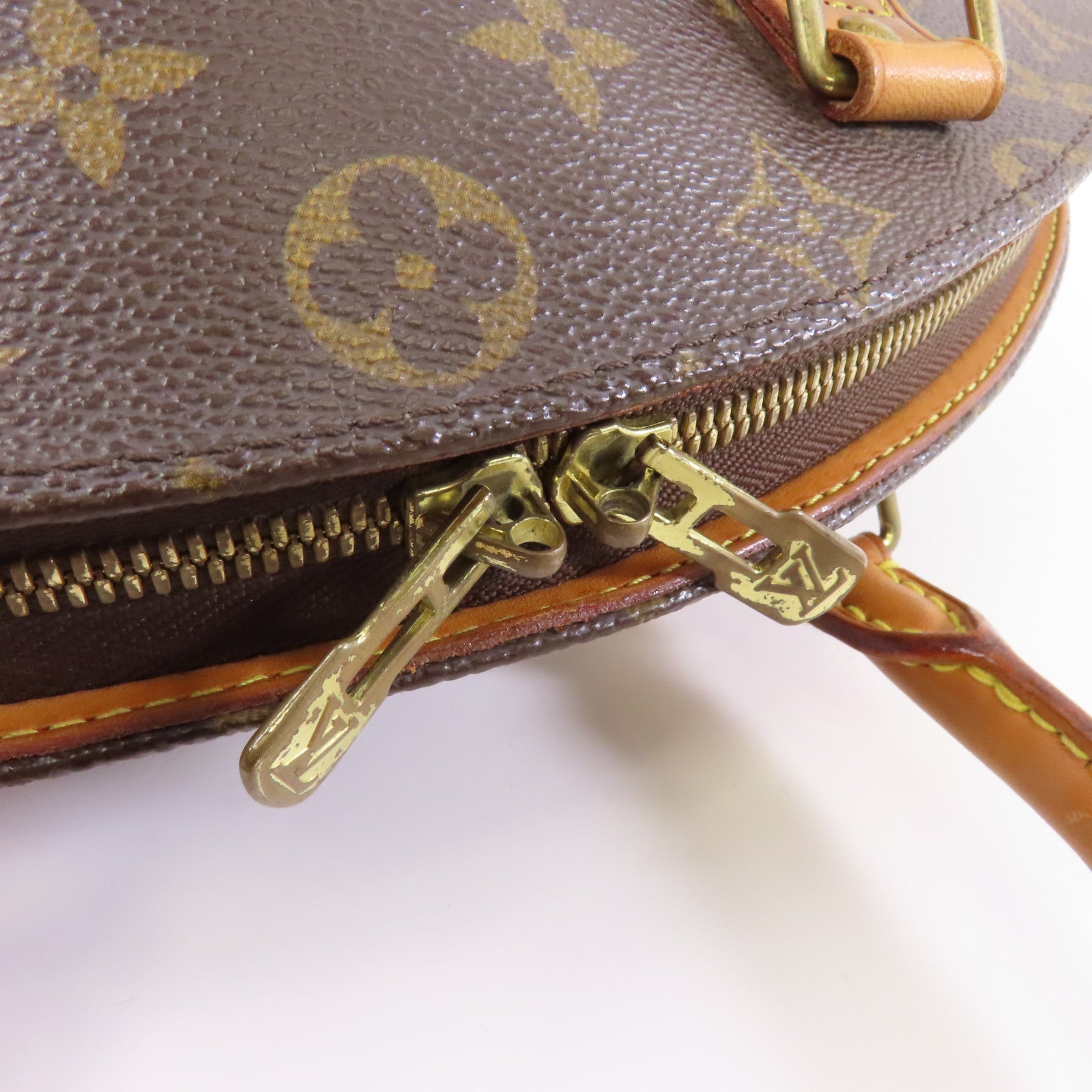 LOUIS VUITTON Monogram Elipse PM金扣手挽袋粉啡色