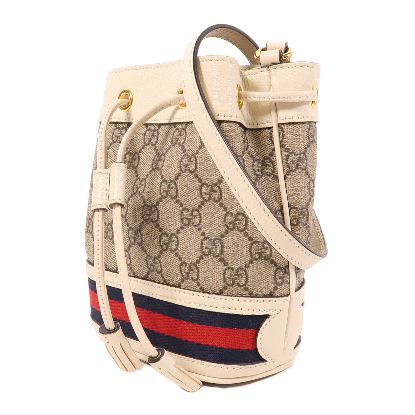 GUCCI 塗層帆布Ophidia GG Mini Bucket金扣手挽肩背兩用袋