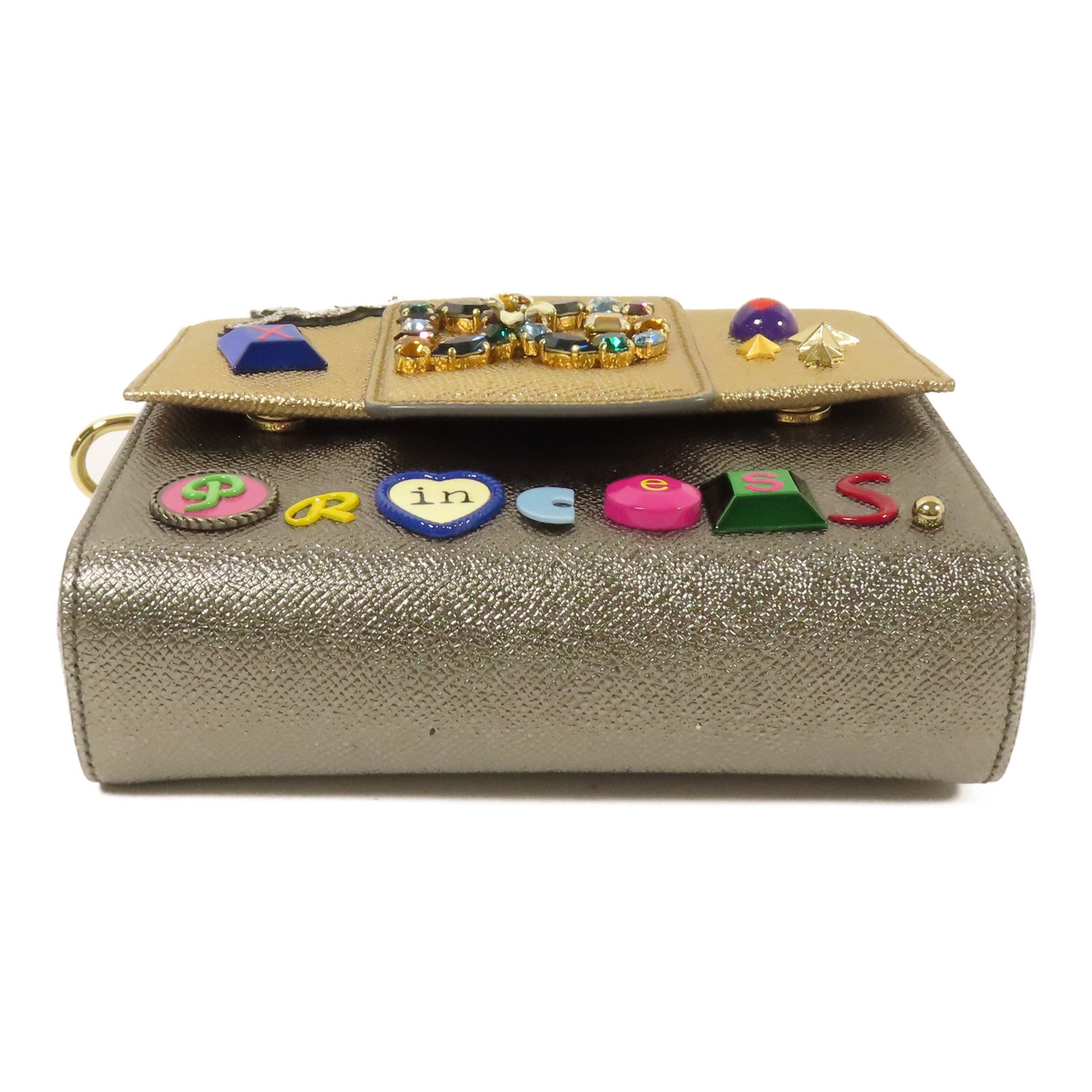 D&G 牛皮皮革Shoulder Bag金扣肩背袋