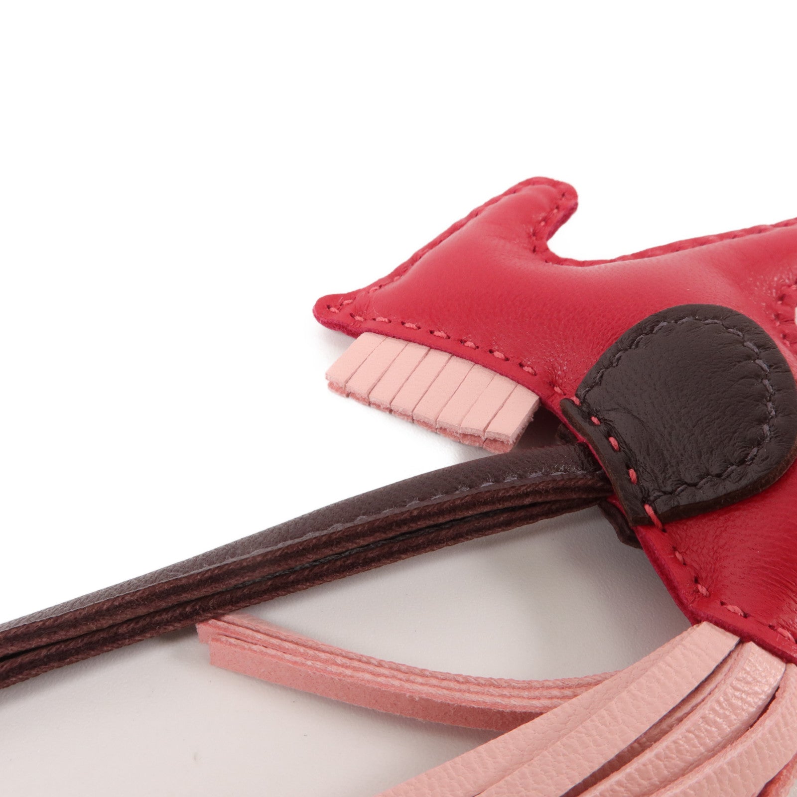 HERMES Milo皮革Rodeo PM掛飾Framboise/Rose Sakura/Rouge Sellier