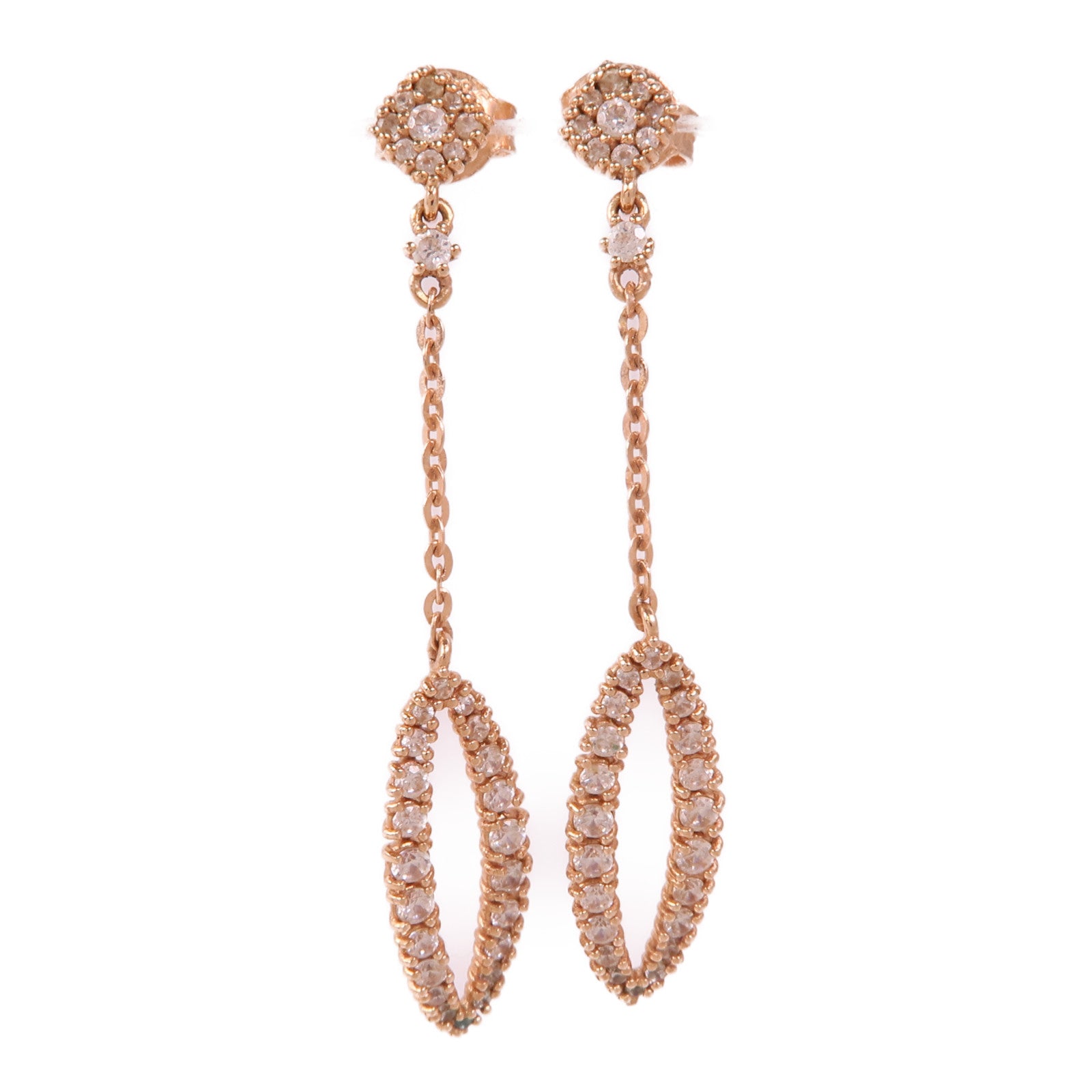 JEWELRY 14K玫瑰金Diamond Earrings鑽石耳環