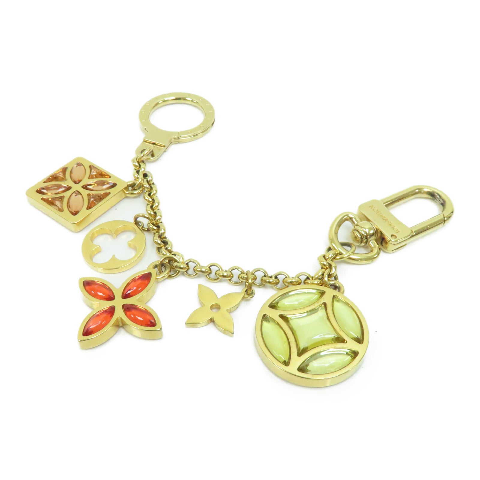 LOUIS VUITTON 金屬Porte Cresienne Ice Flower Bag Charm掛飾金色