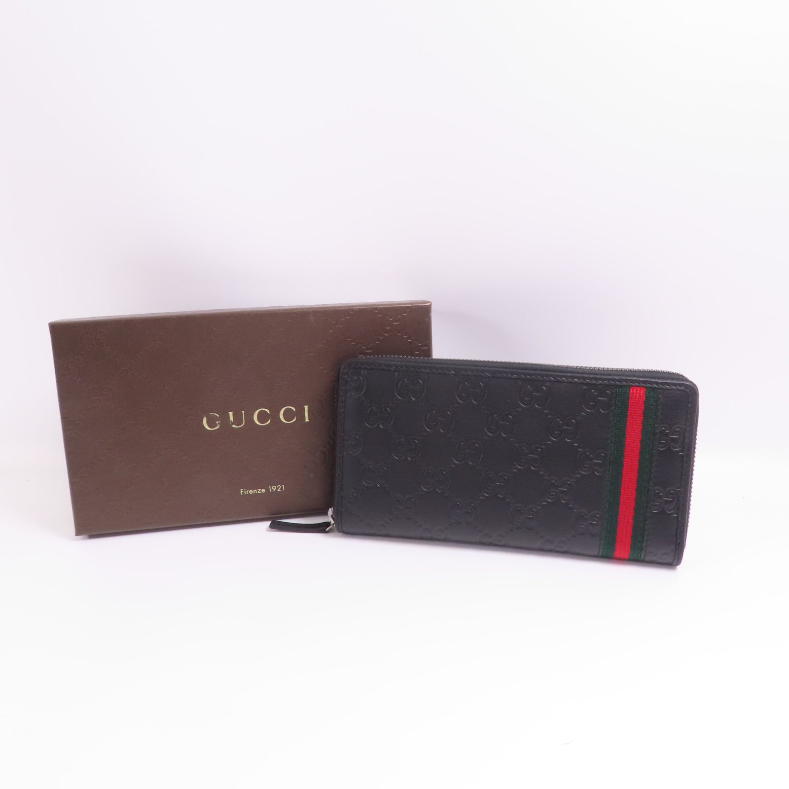 GUCCI GG Long Wallet 308009 Calfskin Leather Black