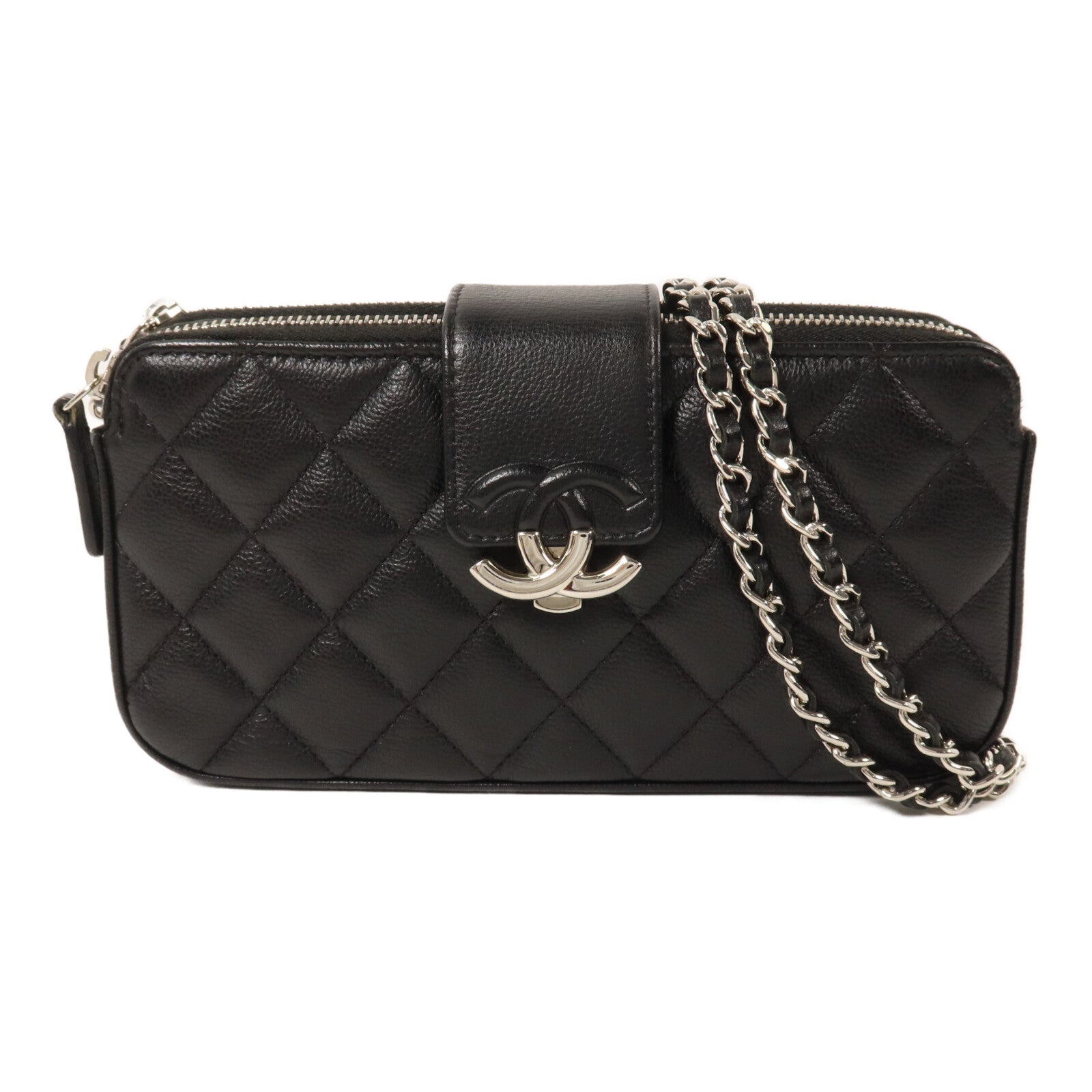 CHANEL 牛皮皮革Quilted CC Box鏈帶肩背袋