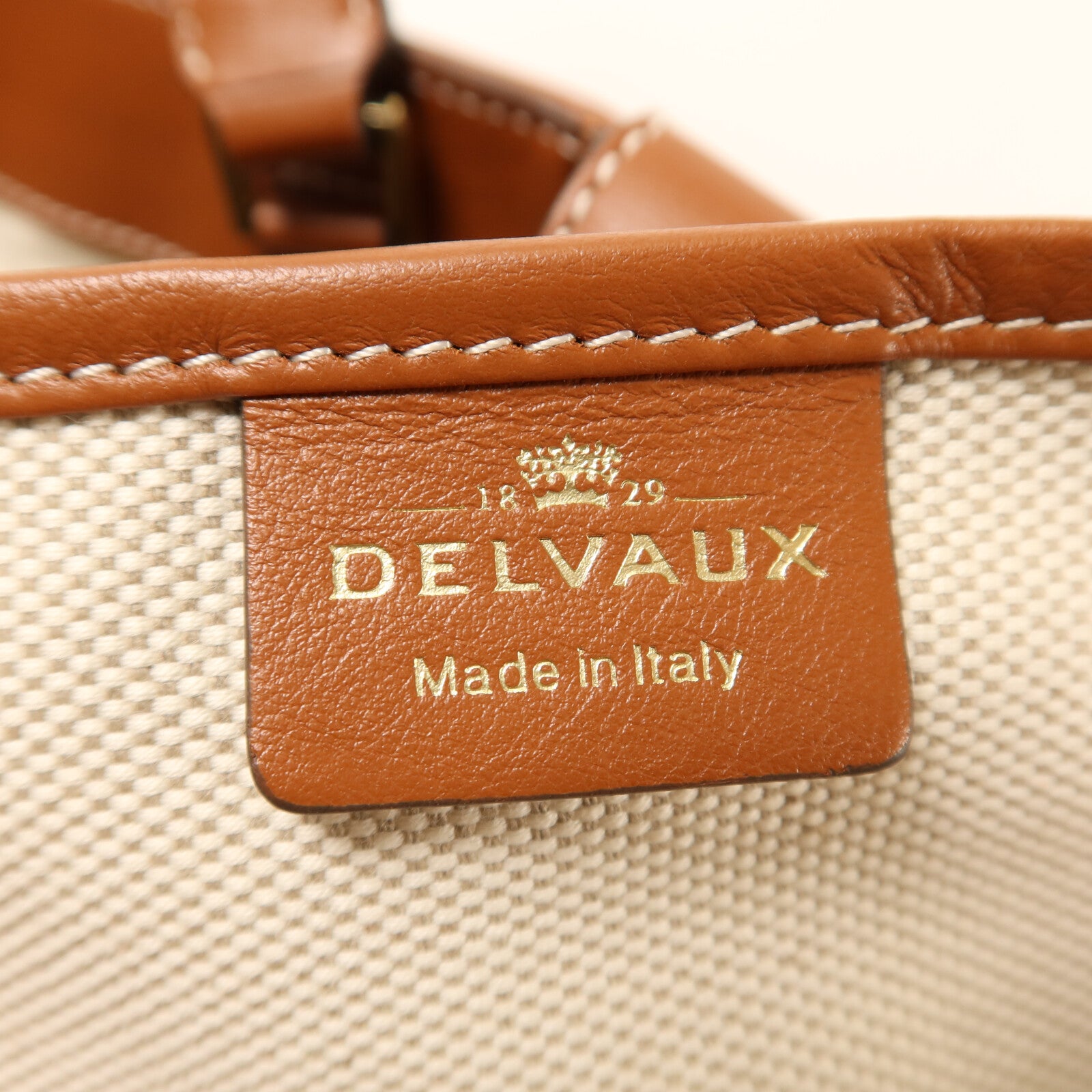 Delvaux 帆布Delvaux Tote金扣手挽肩背兩用袋