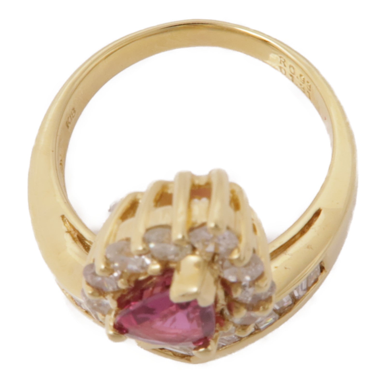 JEWELRY 18K黃金Ruby/Diamond Ring紅寶石/鑽石戒指US#7