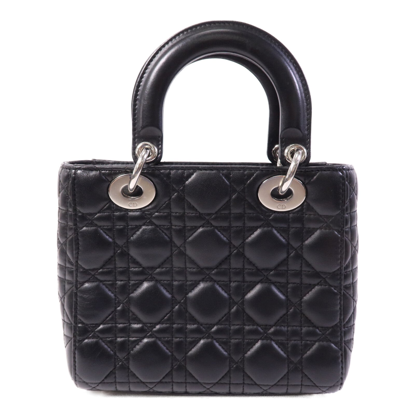 Dior 羊皮皮革Lady Dior Small銀扣手挽袋