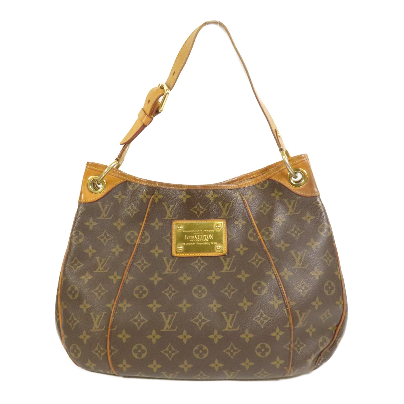 LOUIS VUITTON Monogram Galliera PM金扣肩背袋棕色