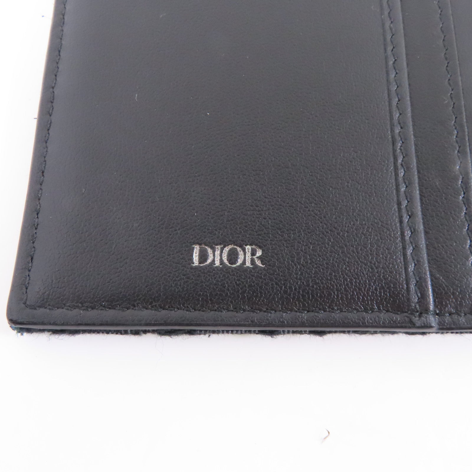Dior 帆布Oblique Long Wallet銀扣長錢包黑色