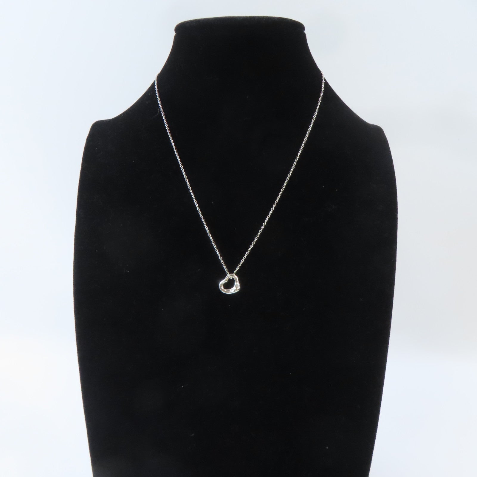 TIFFANY＆CO 925純銀Elsa Peretti Heart Pendant Necklace項鍊#40cm