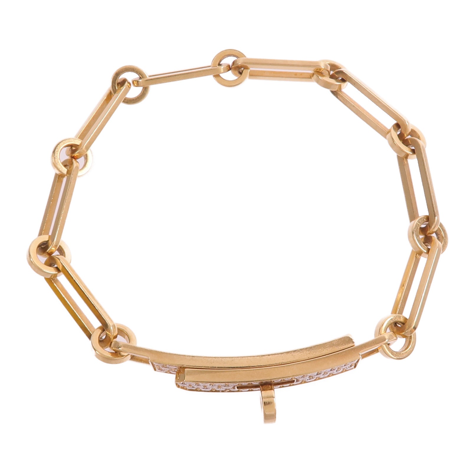 HERMES 18K玫瑰金Kelly Chaine Diamond Bracelet