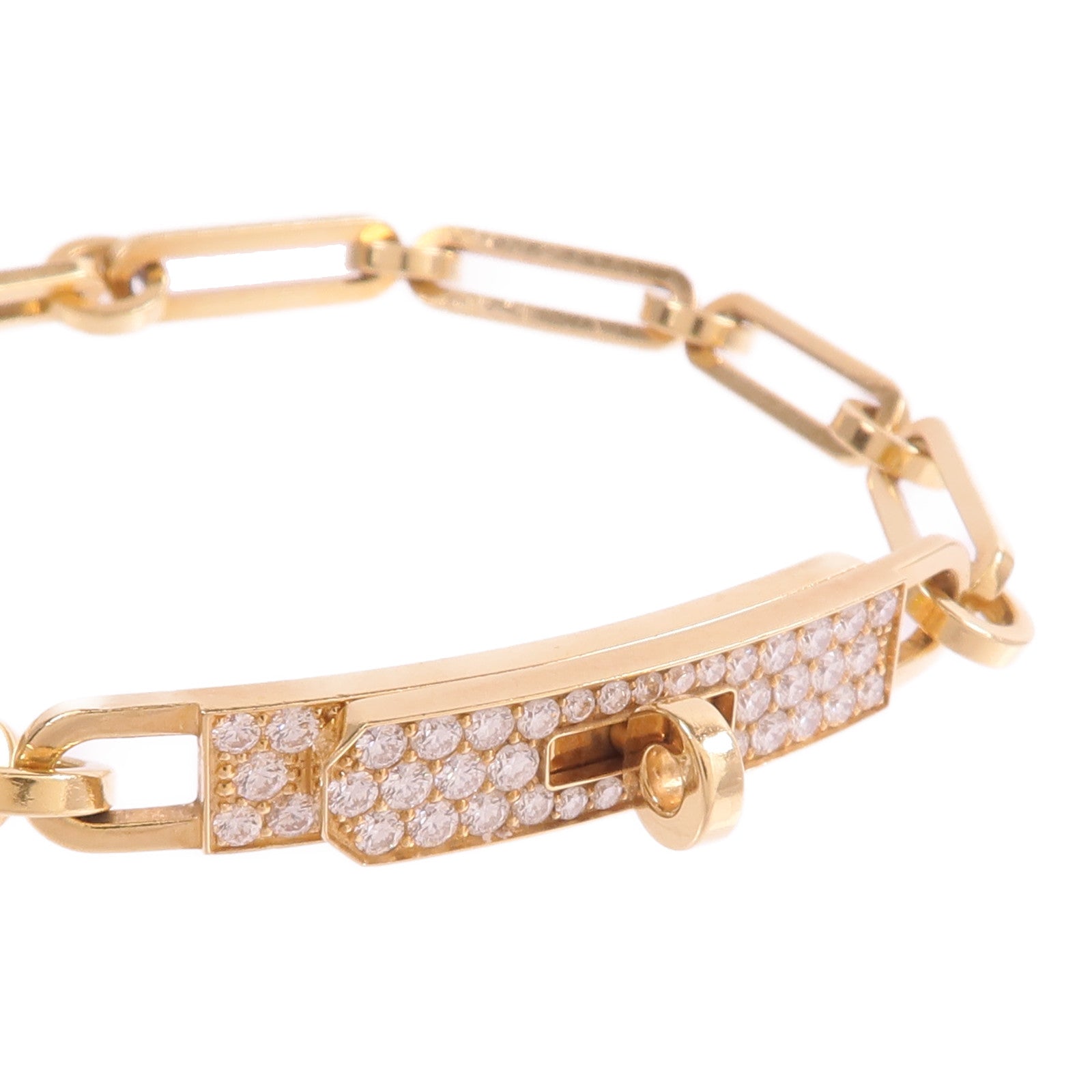 HERMES 18K玫瑰金Kelly Chaine Diamond Bracelet
