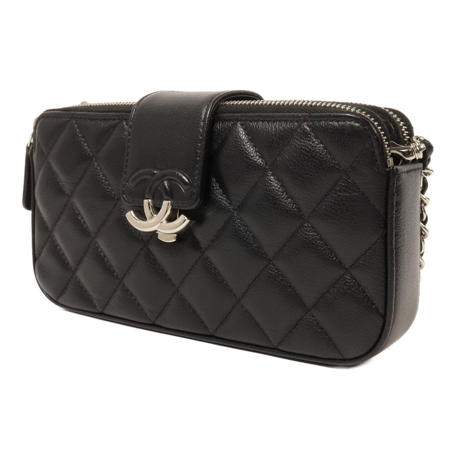 CHANEL 牛皮皮革Quilted CC Box鏈帶肩背袋