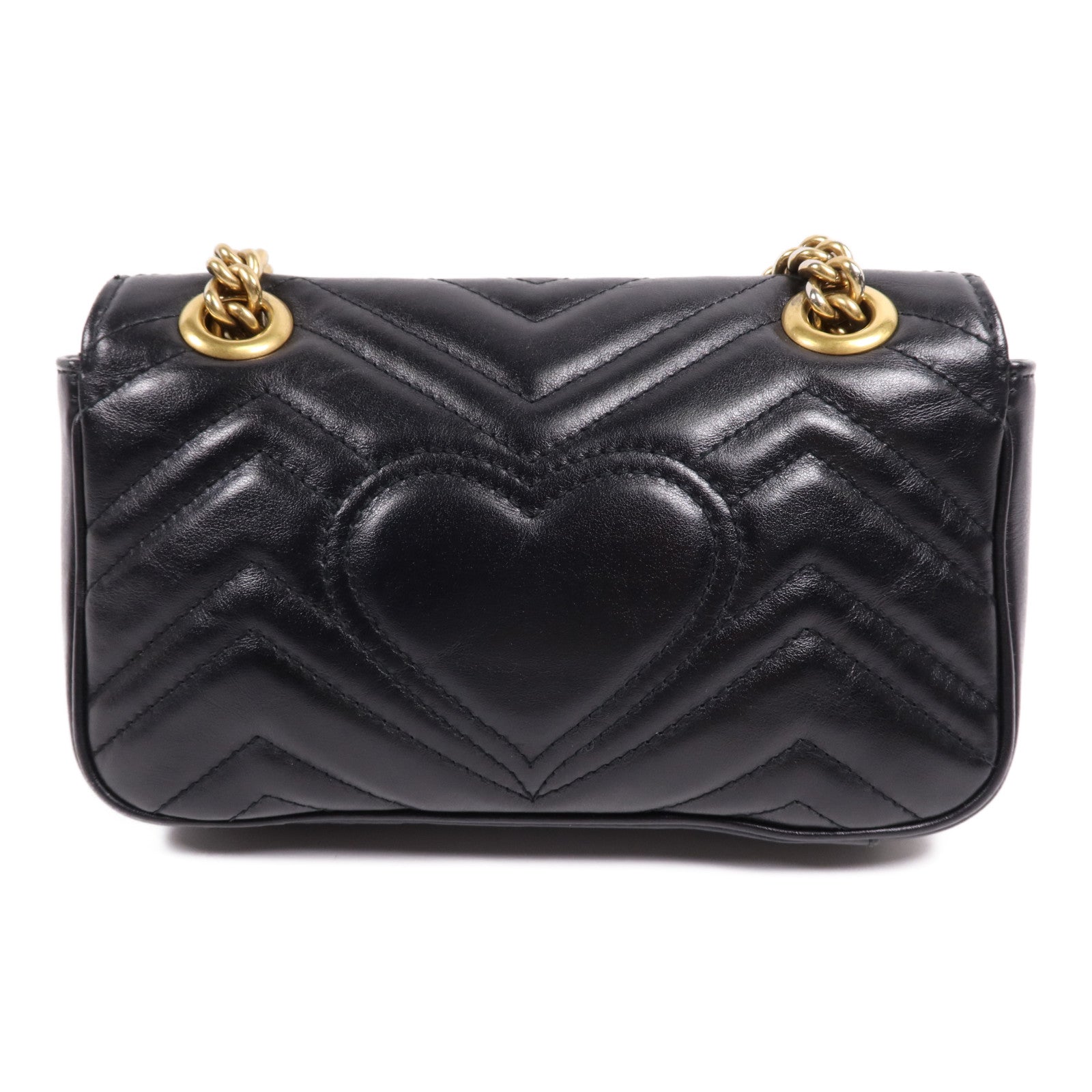 GUCCI 牛皮皮革GG Marmont金扣鏈帶肩背袋