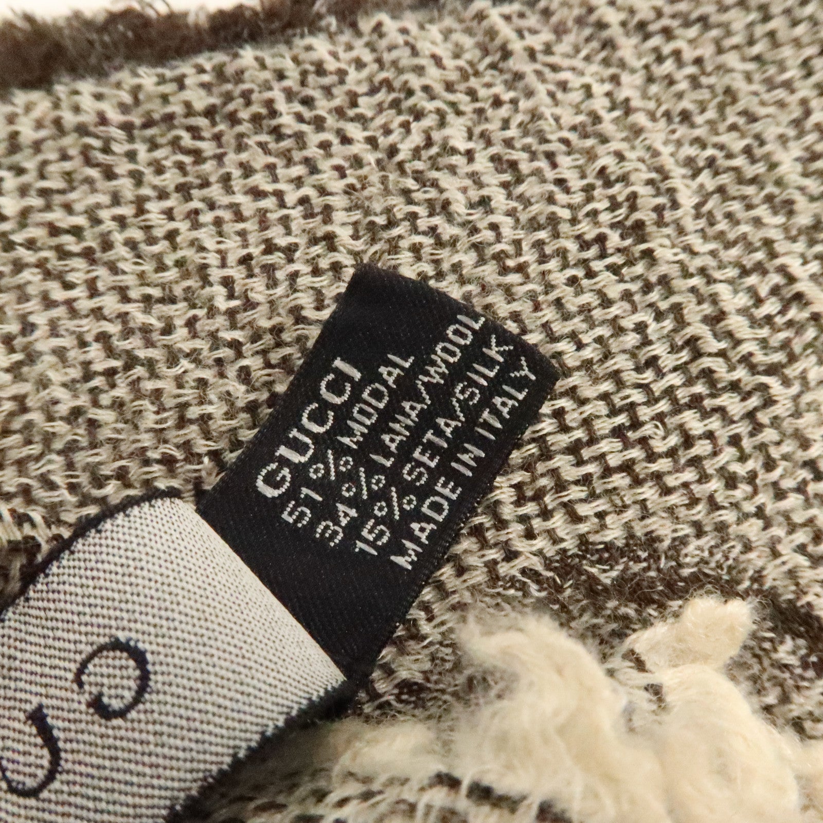 GUCCI 羊毛/絲質/莫代爾Scarf 160x65cm絲巾