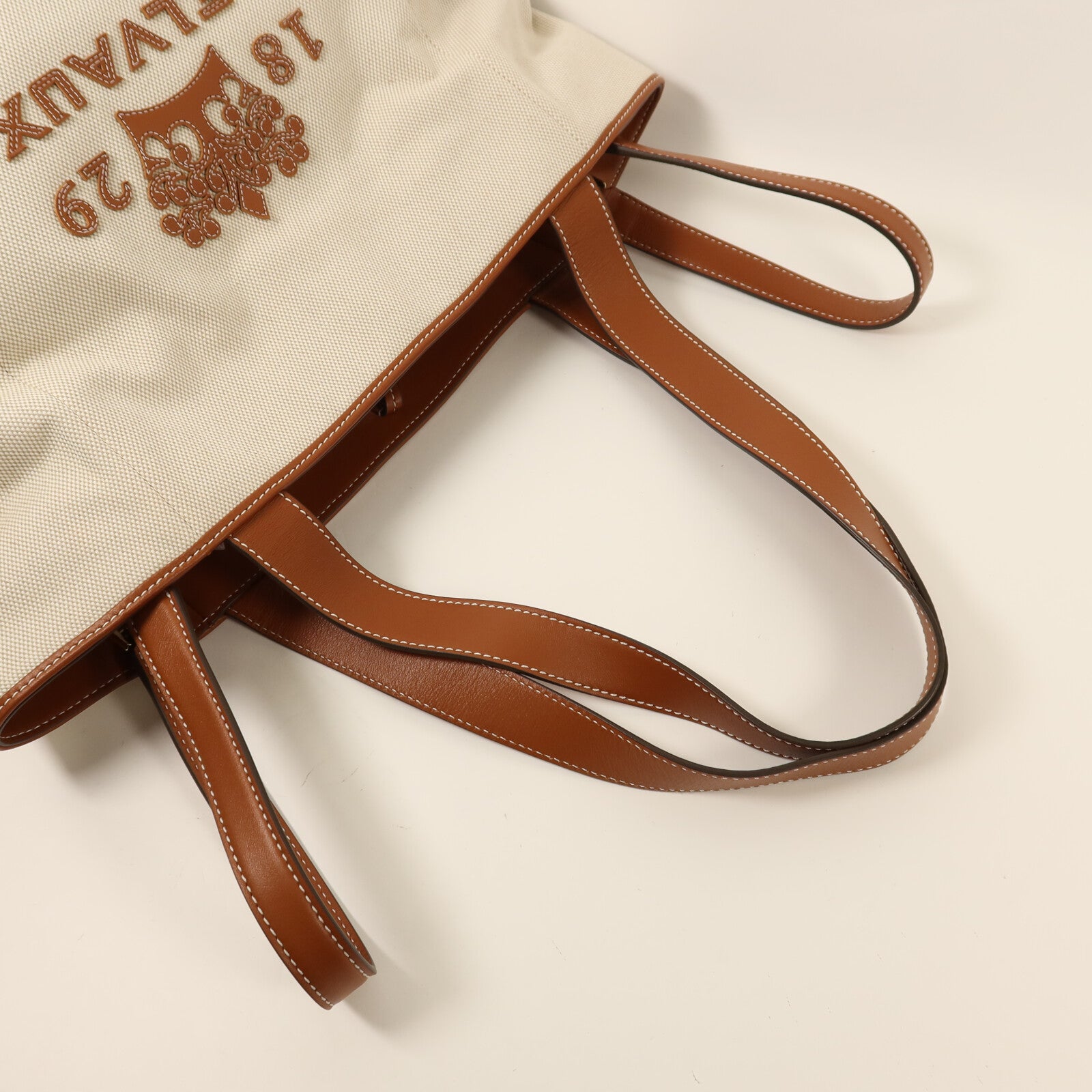 Delvaux 帆布Delvaux Tote金扣手挽肩背兩用袋