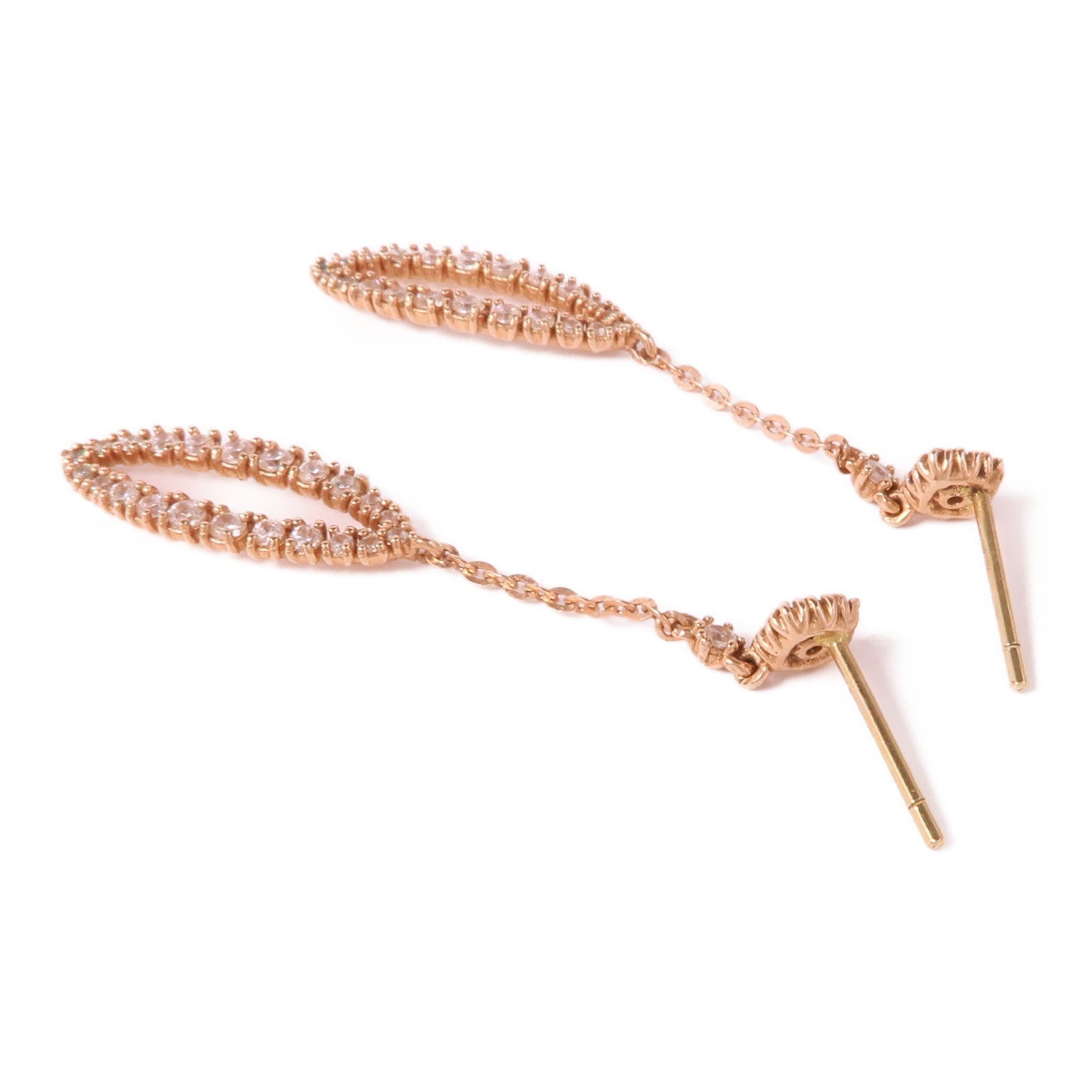 JEWELRY Diamond Earrings 14K Pink Gold