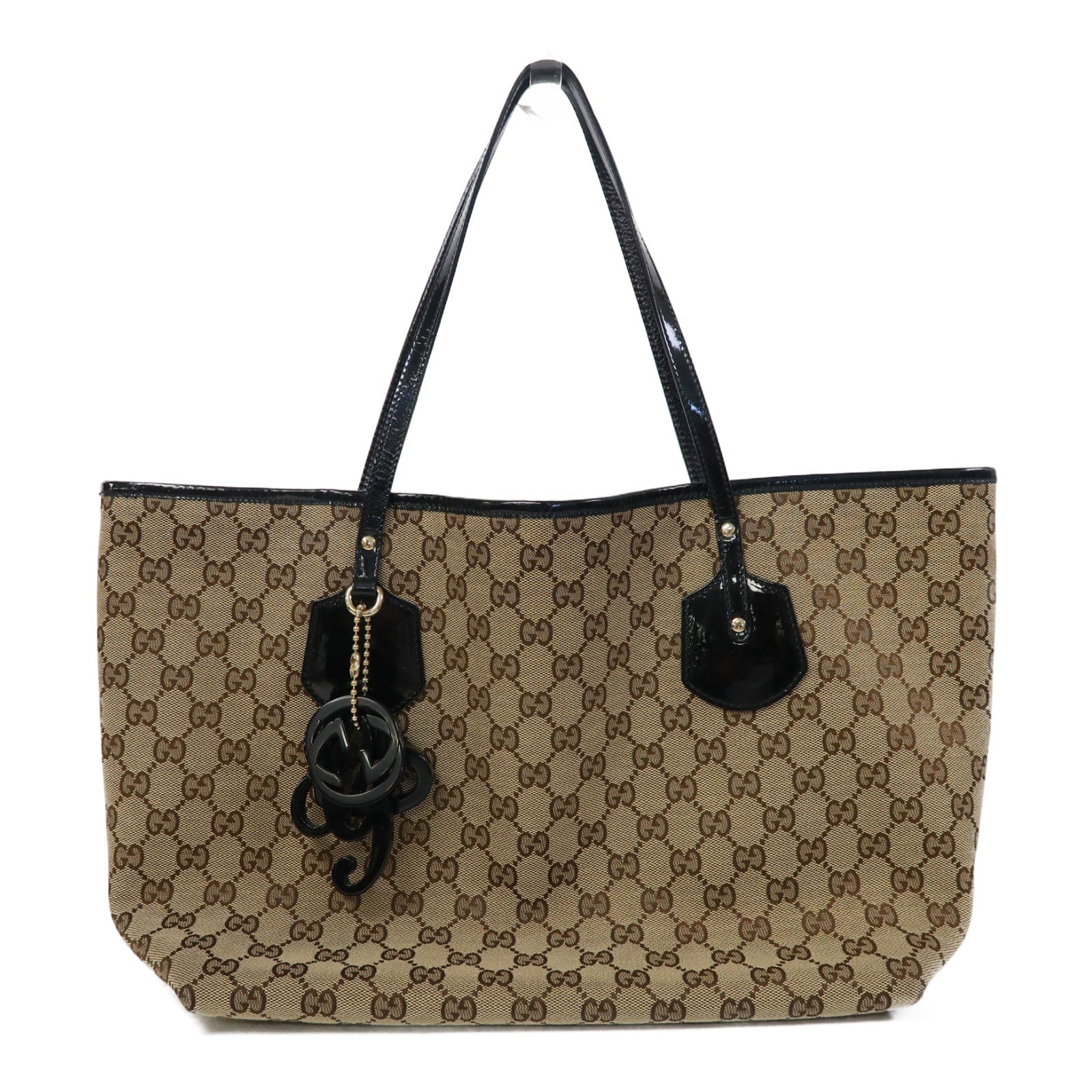 GUCCI 帆布Jolie Tote Bag金扣手挽袋啡色