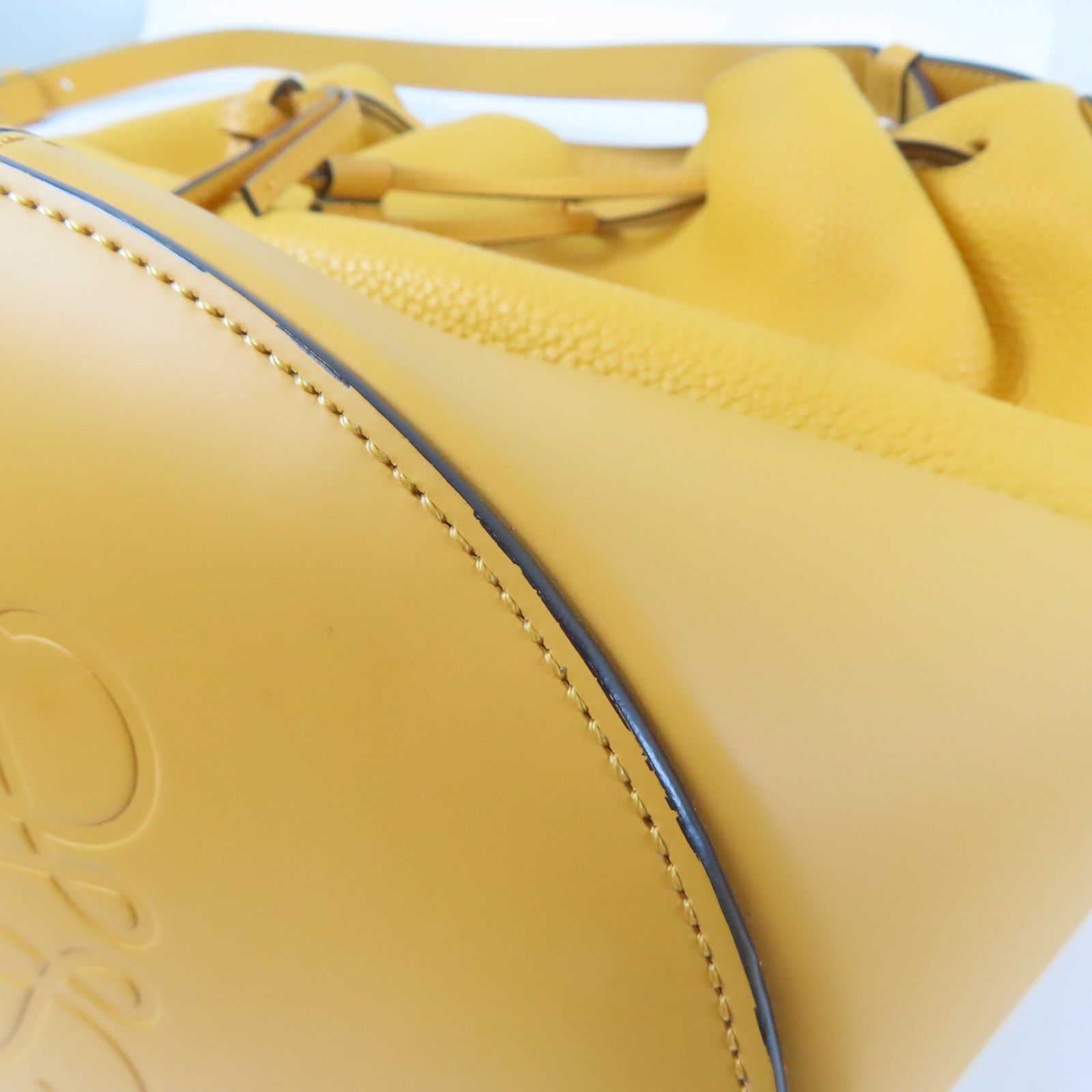 LOEWE 【清倉大減價】牛皮皮革Ballon Bag銀扣手挽肩背兩用袋橙色