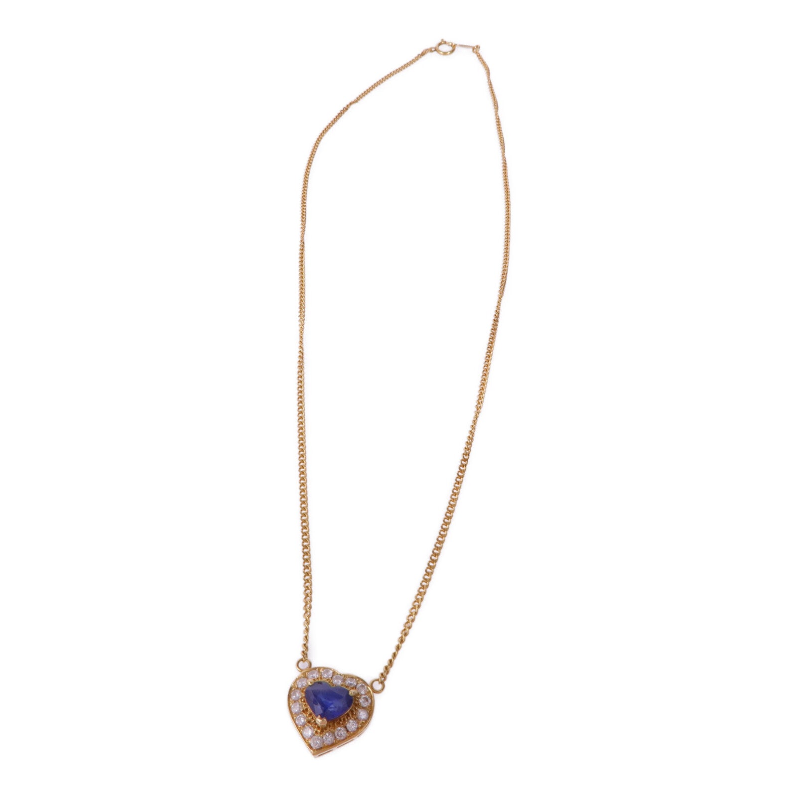 JEWELRY 【激減優惠】18K黃金Sapphire Diamond Necklace藍寶石/鑽石項鍊
