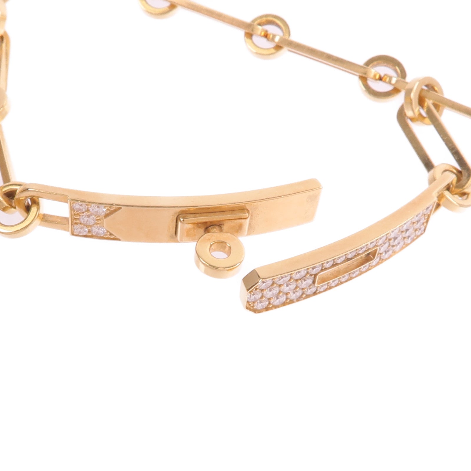 HERMES 18K玫瑰金Kelly Chaine Diamond Bracelet