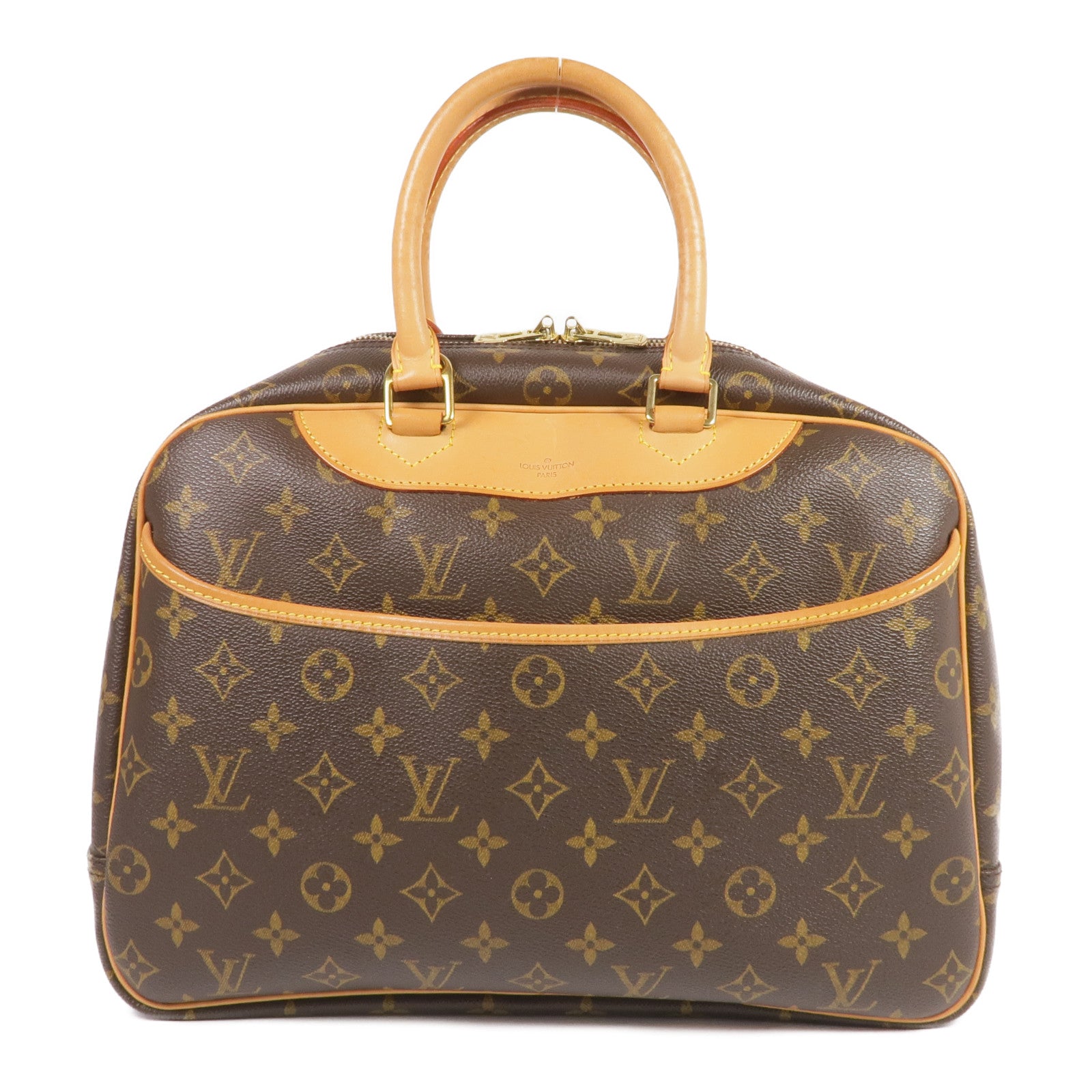 LOUIS VUITTON Monogram Deauville GM金扣手挽袋