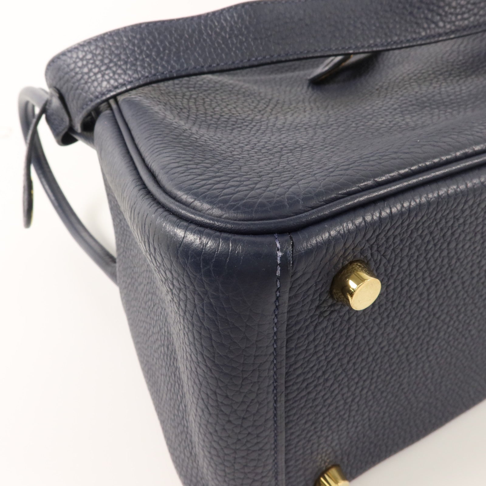 HERMES Clemence皮革Lindy 26手挽肩背兩用袋Bleu Nuit