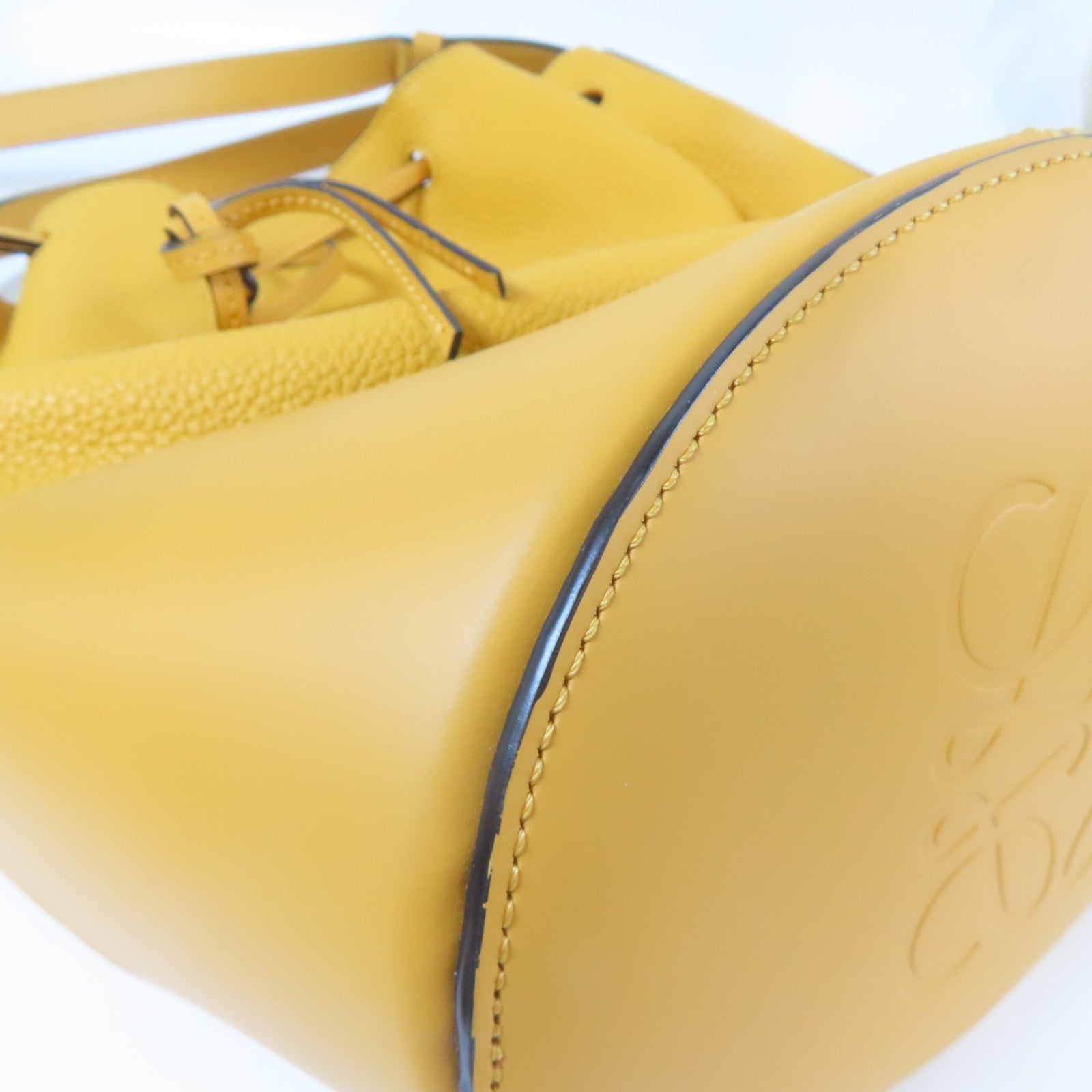 LOEWE 【清倉大減價】牛皮皮革Ballon Bag銀扣手挽肩背兩用袋橙色