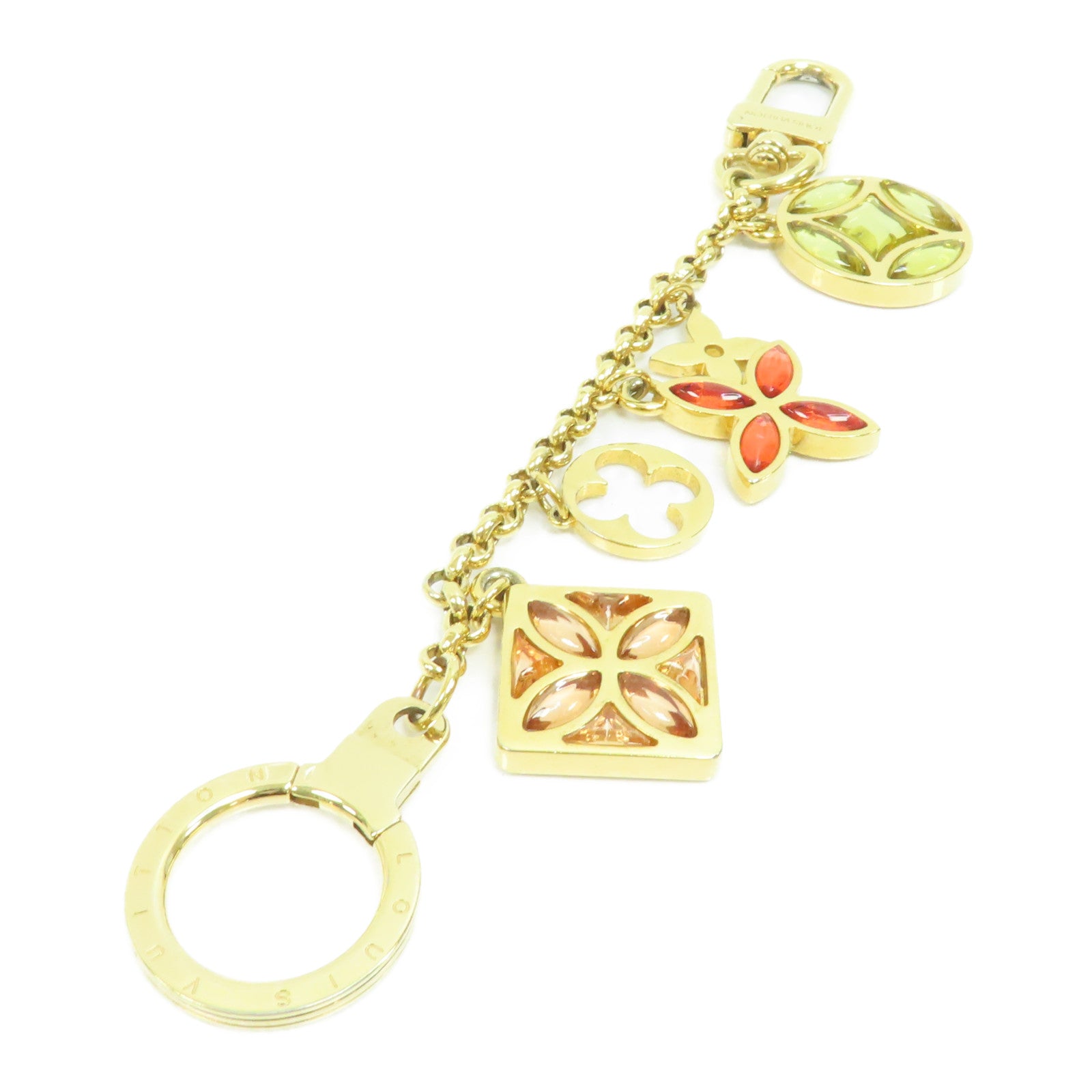 LOUIS VUITTON 金屬Porte Cresienne Ice Flower Bag Charm掛飾金色