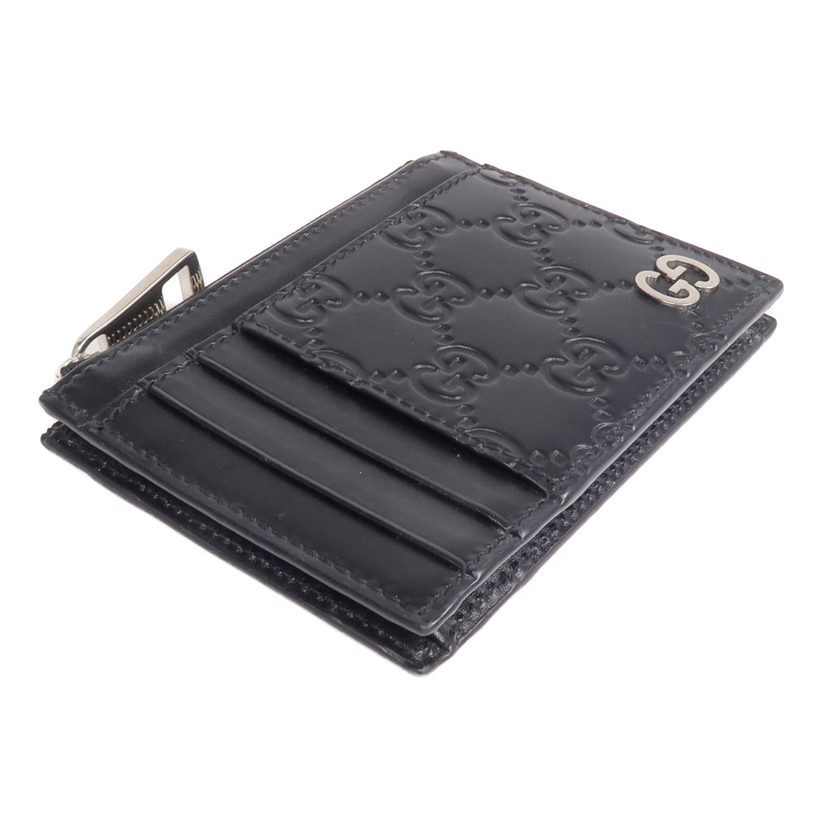 GUCCI 牛皮皮革Card Case銀扣卡片套