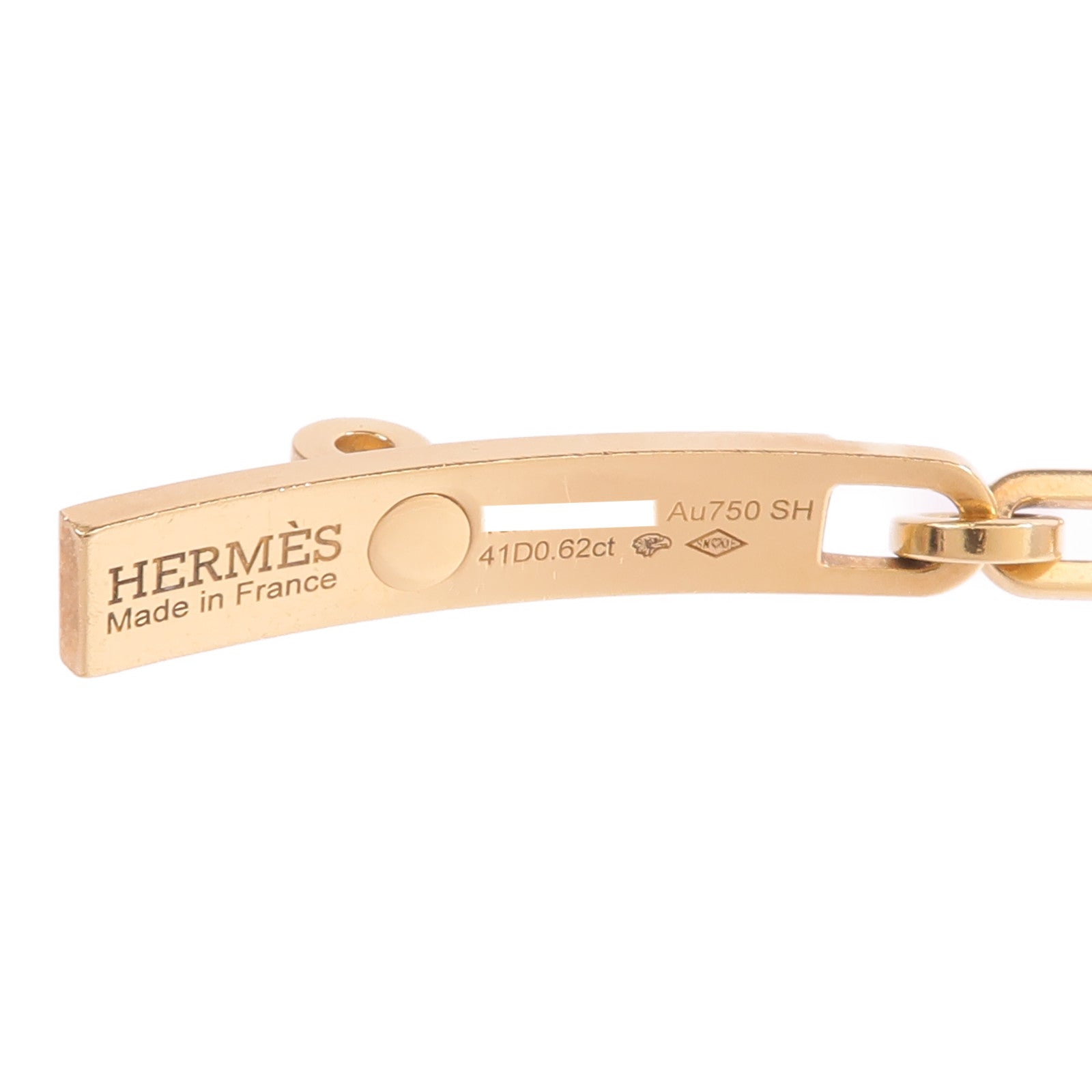 HERMES 18K玫瑰金Kelly Chaine Diamond Bracelet
